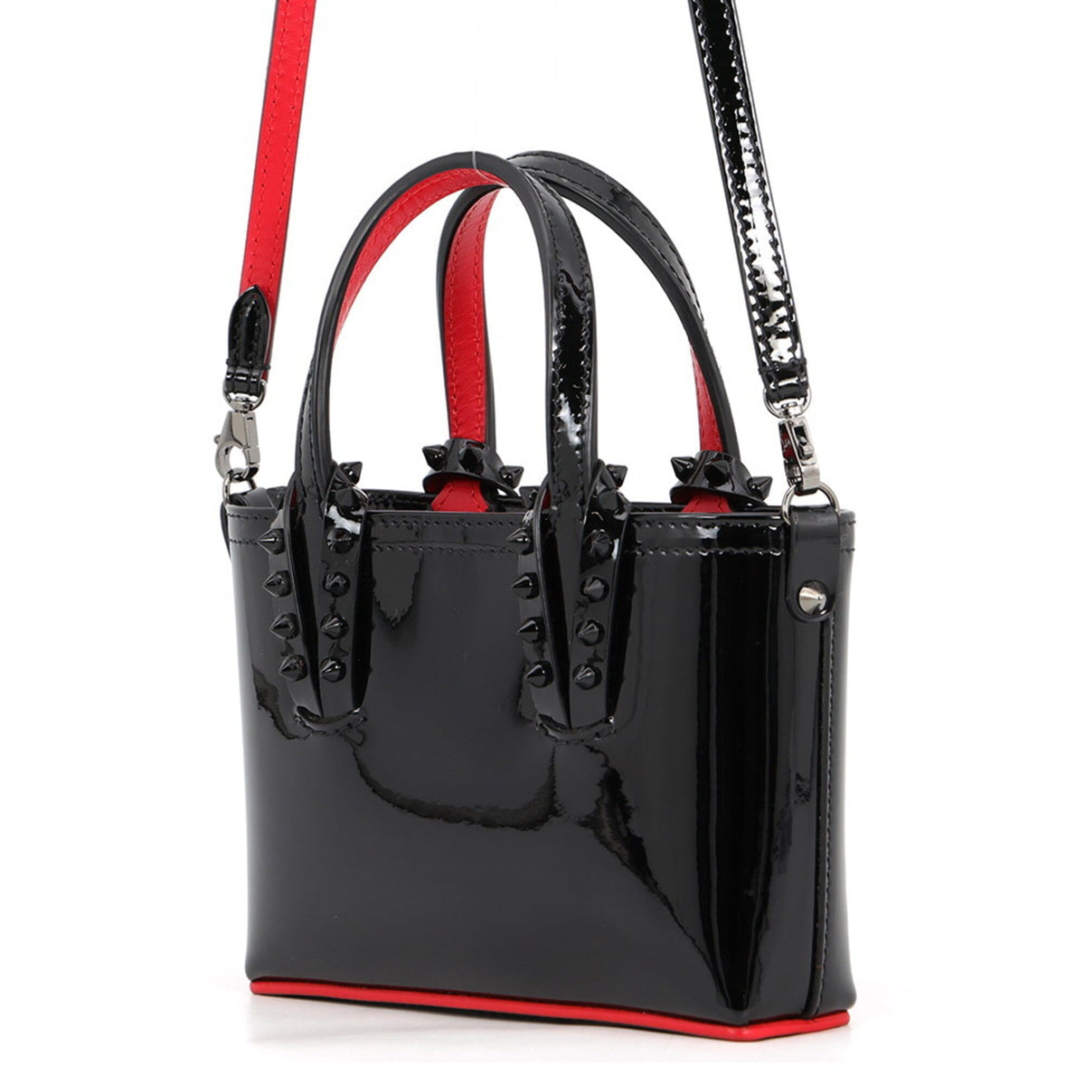 Christian Louboutin Black Leather Handbag Shoulder Bag (Pre-Owned)
