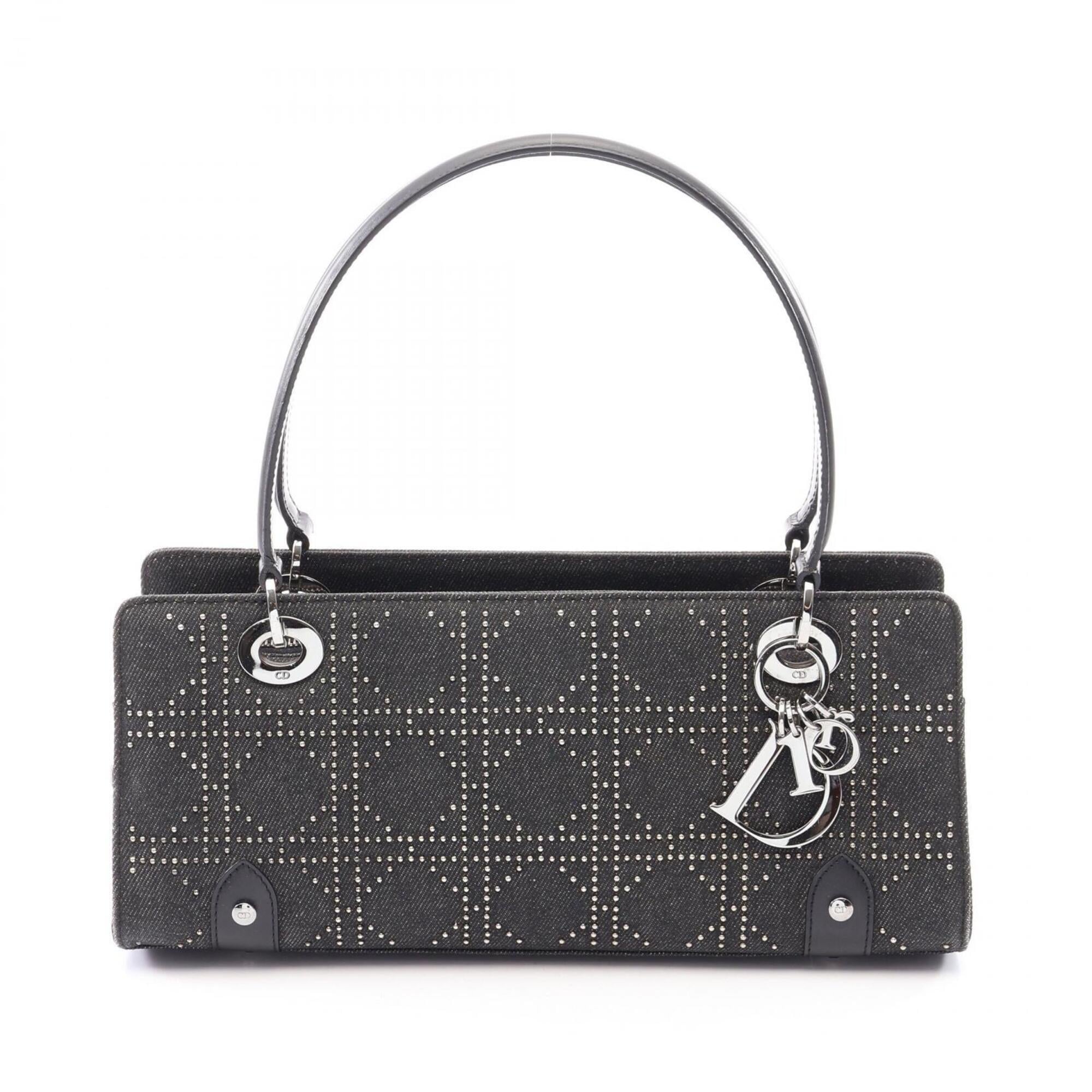 Christian Dior Black Denim Leather Handbag (Pre-Owned)