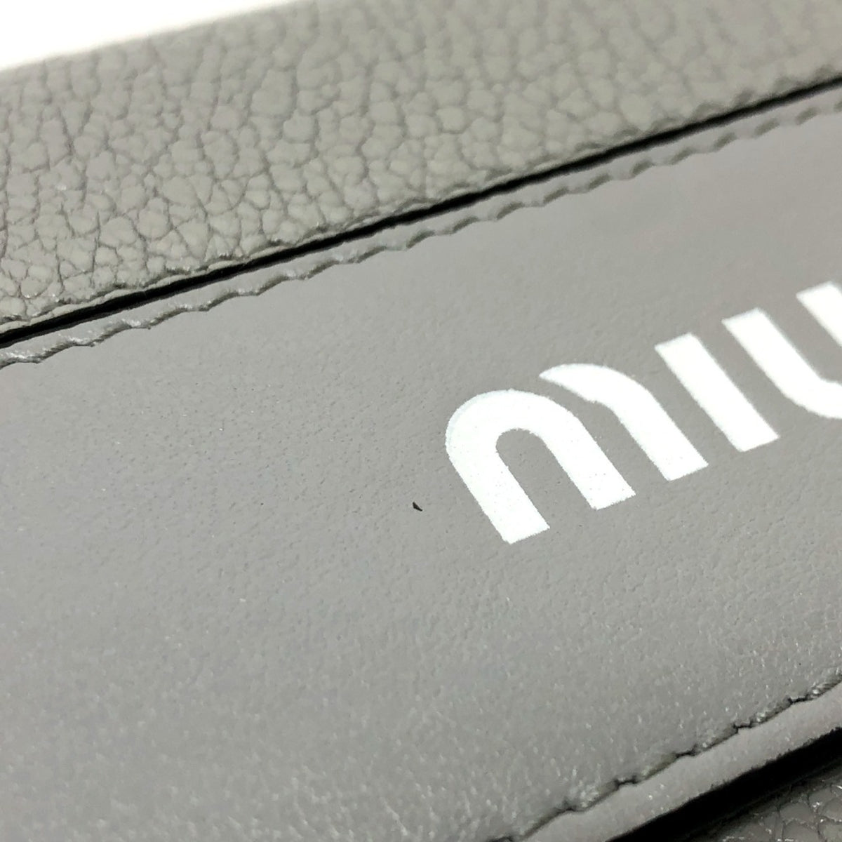Miu Miu Gray Leather Long Wallet (Bi-Fold) (Pre-Owned)