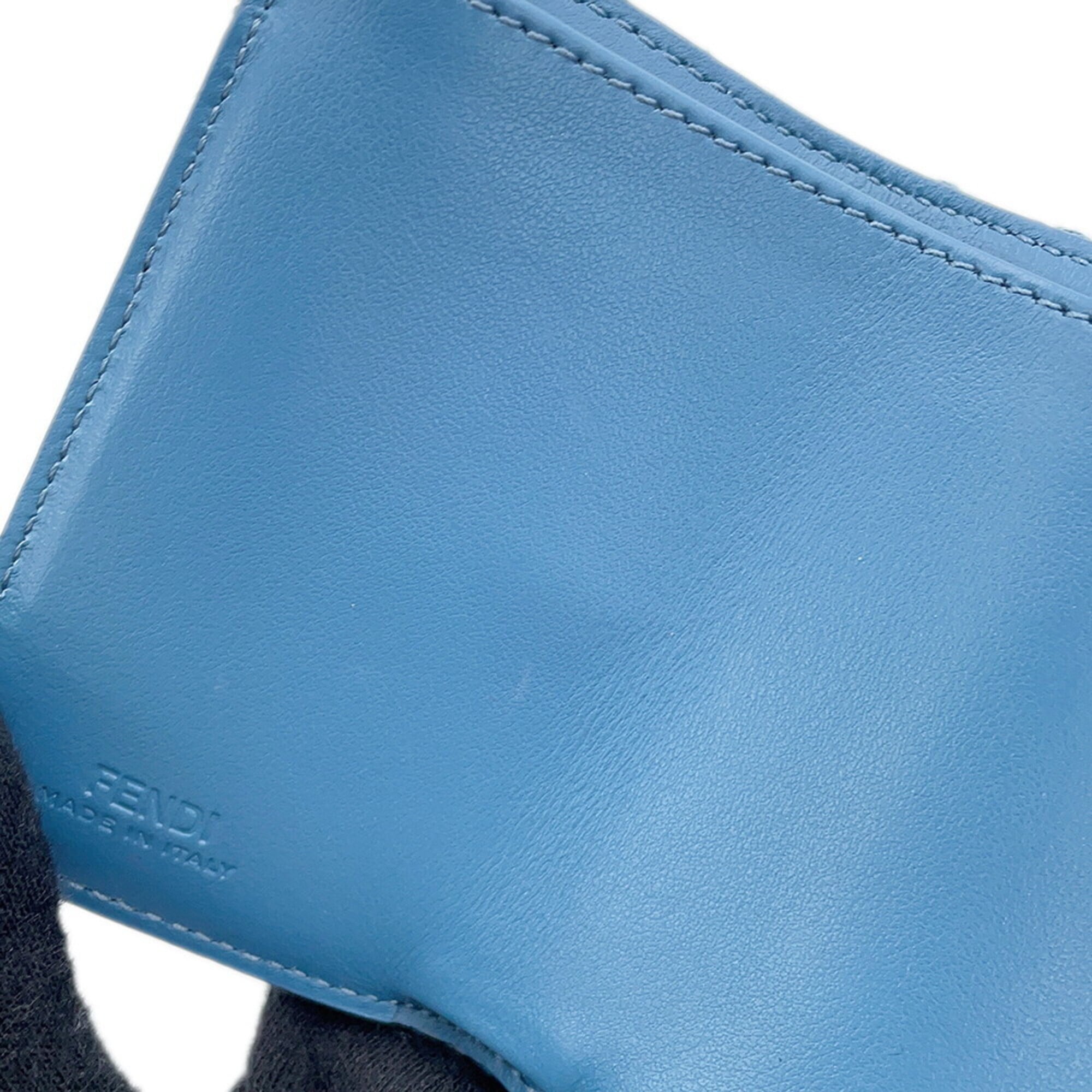 Fendi Blue Canvas Wallet (Tri-Fold) (Pre-Owned)