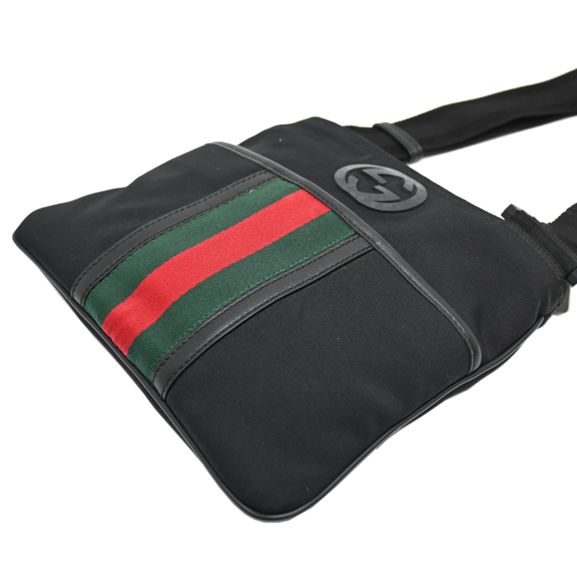 Gucci Black Multi-Color Canvas Shoulder Bag (Pre-Owned)