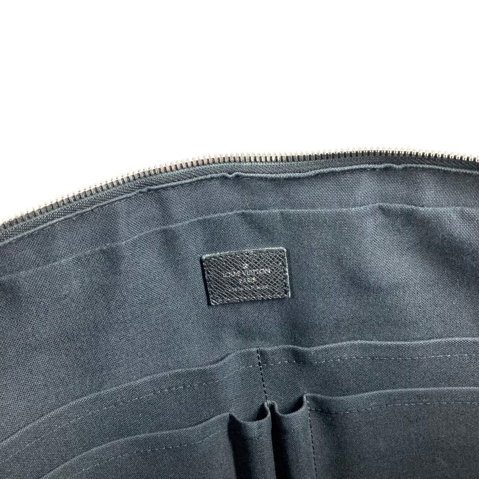 Louis Vuitton Black Taiga Leather Briefcase Handbag Tote Bag (Pre-Owned)