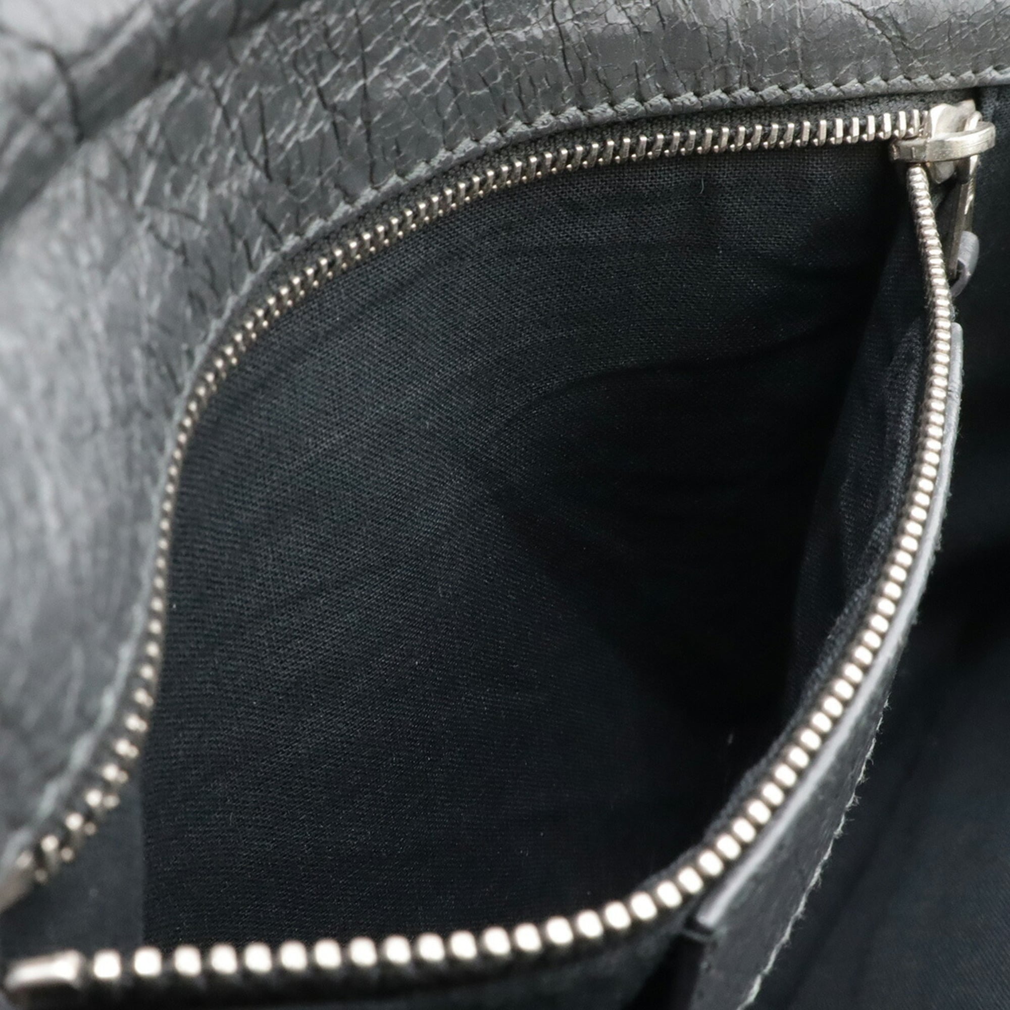 Balenciaga Giant Dark Gray Leather Clutch Bag Shoulder Bag (Pre-Owned)