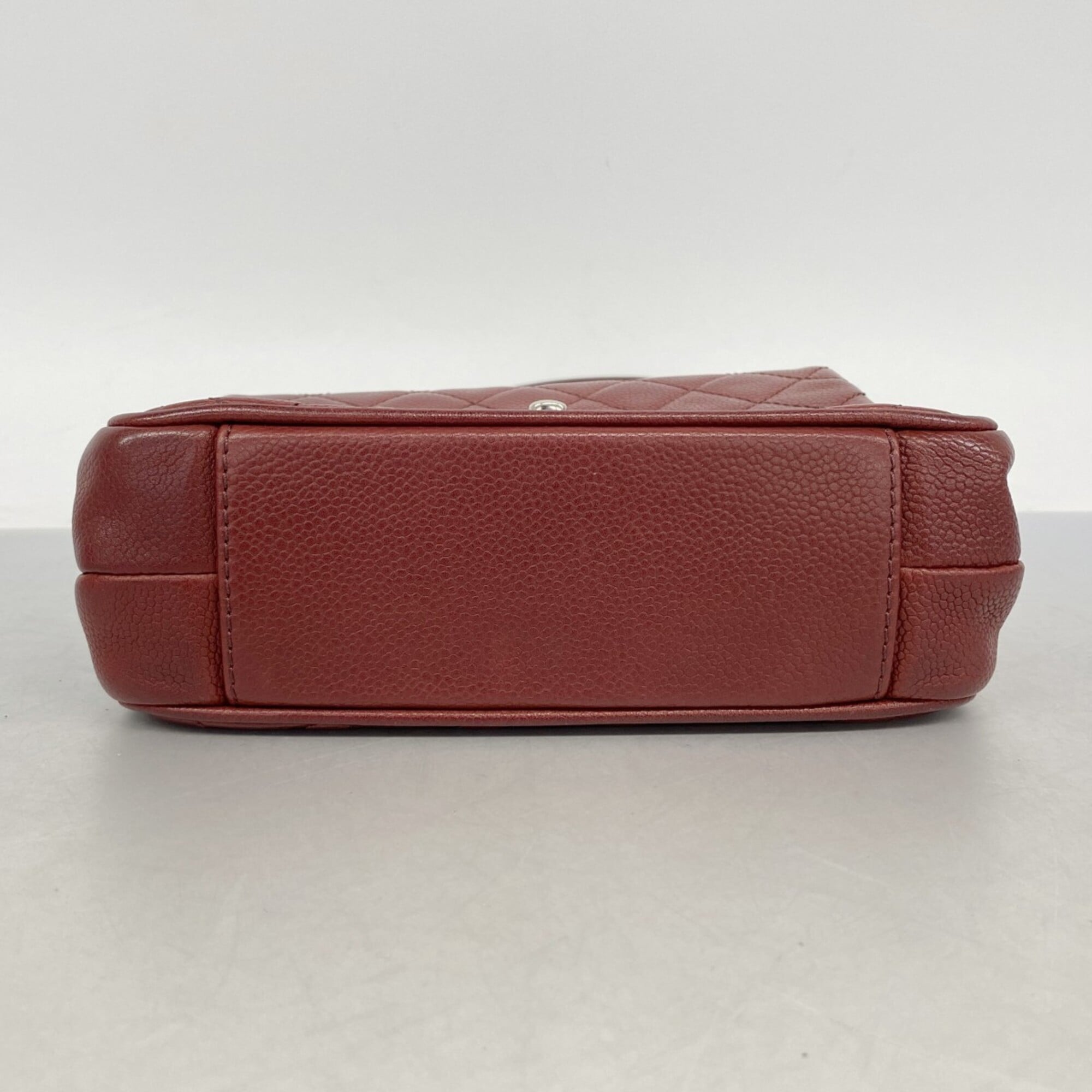 Chanel Bordeaux Grained Calfskin Shoulder Bag (Pre-Owned)