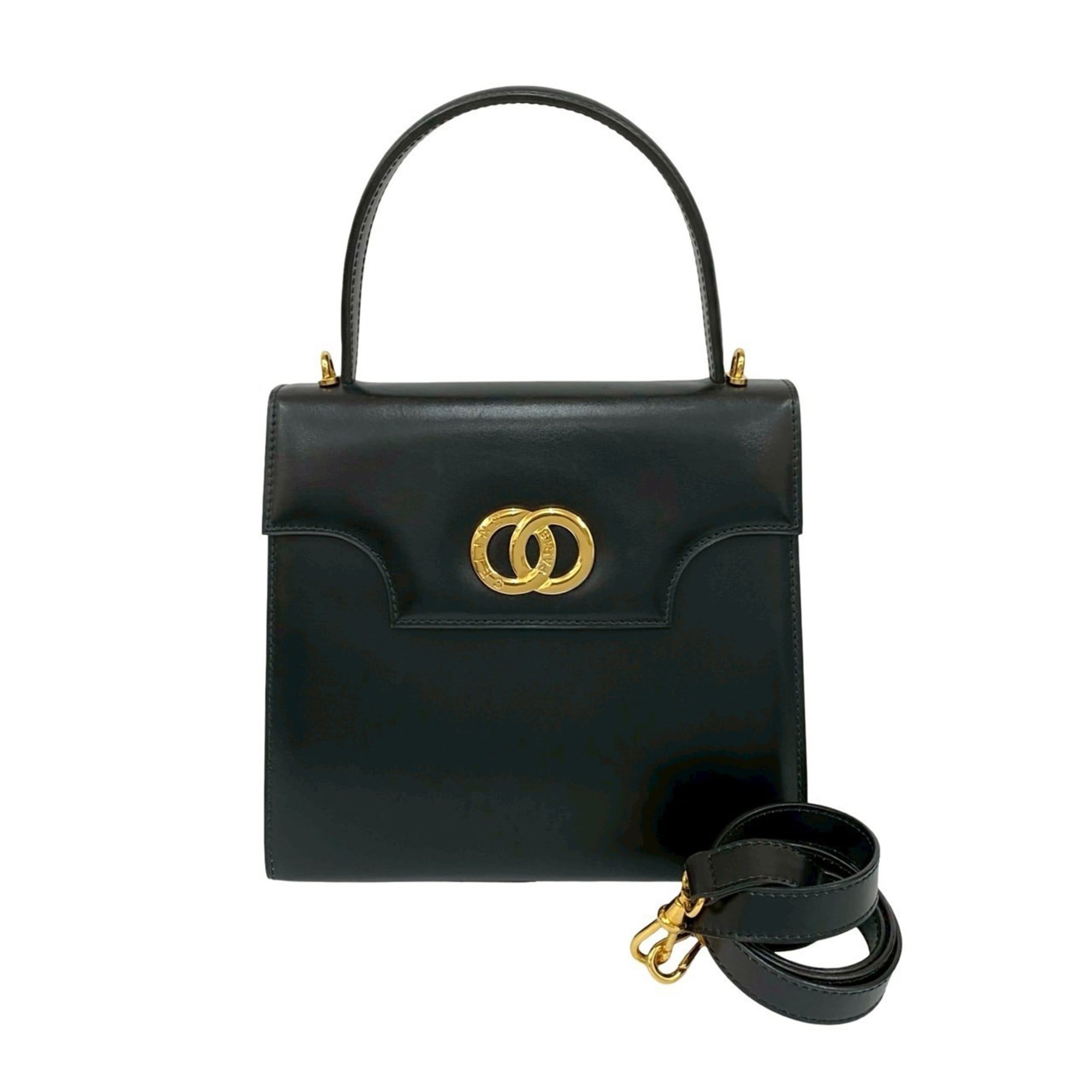 Celine Black Leather Handbag Shoulder Bag (Pre-Owned)