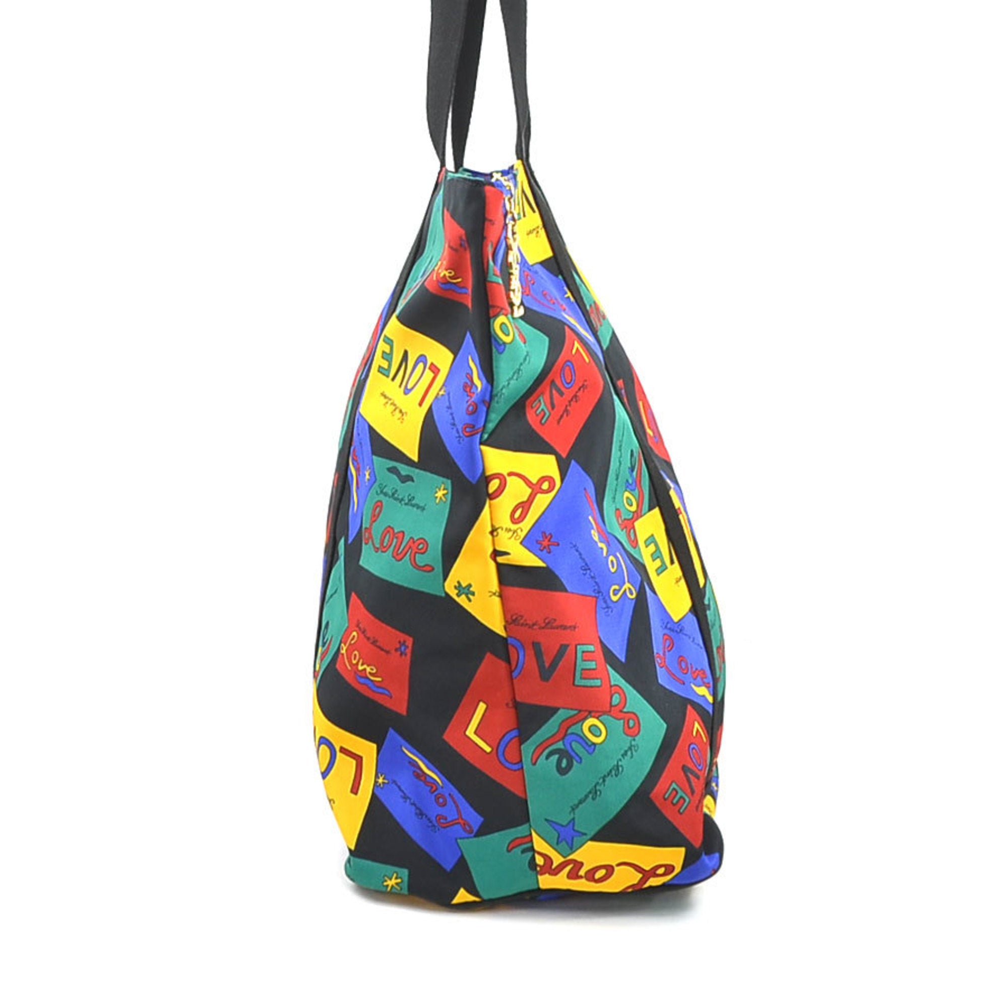 Yves Saint Laurent Black Multi-Color Nylon Shoulder Bag Tote Bag (Pre-Owned)