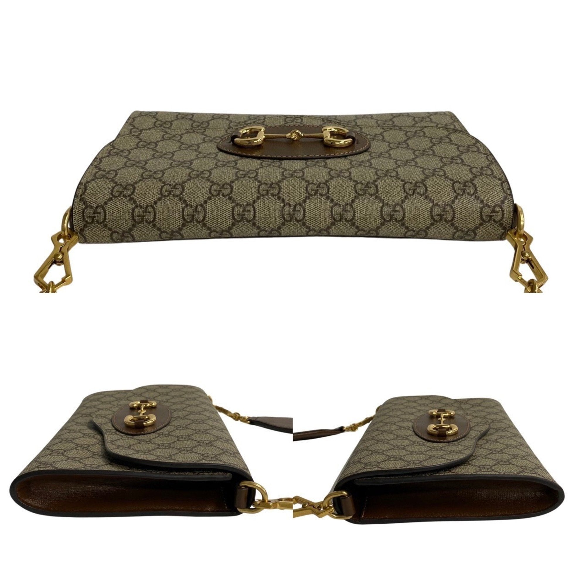 Gucci Brown Gold Pvc Leather Shoulder Bag (Pre-Owned)