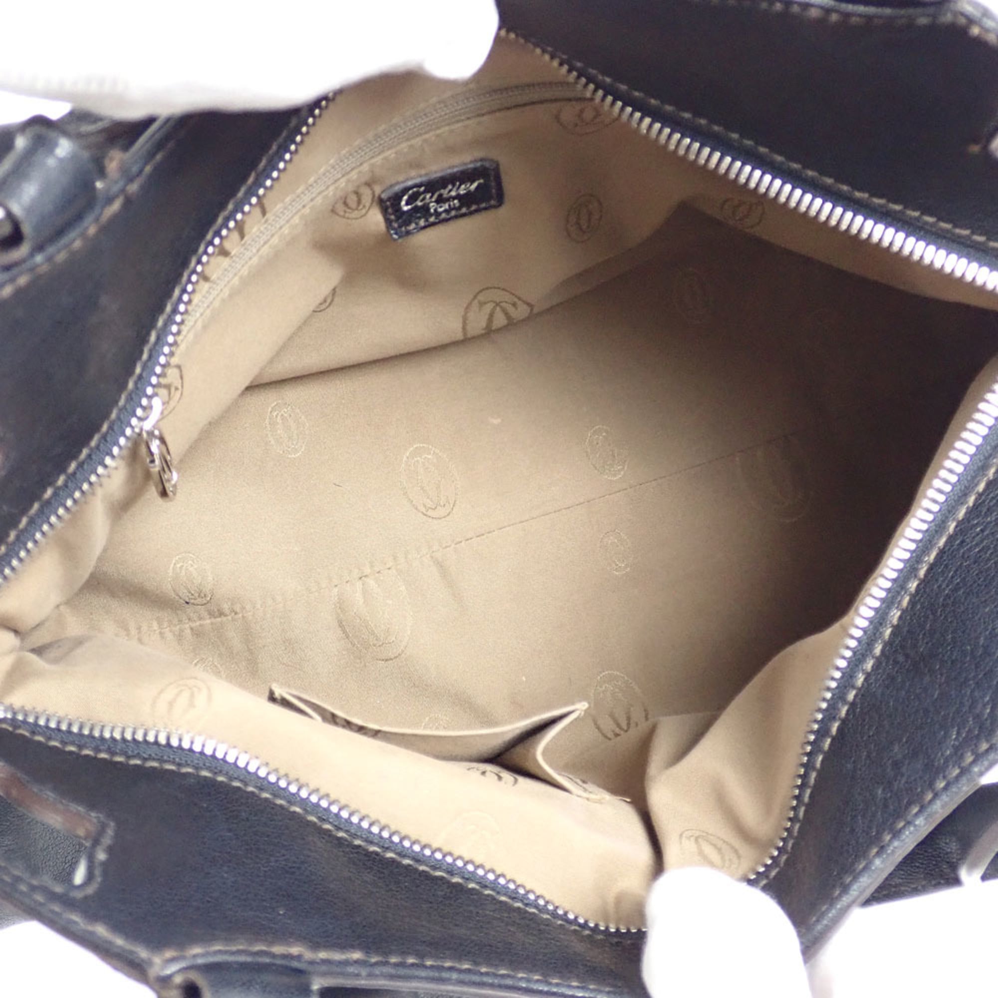 Cartier Black Leather Handbag (Pre-Owned)