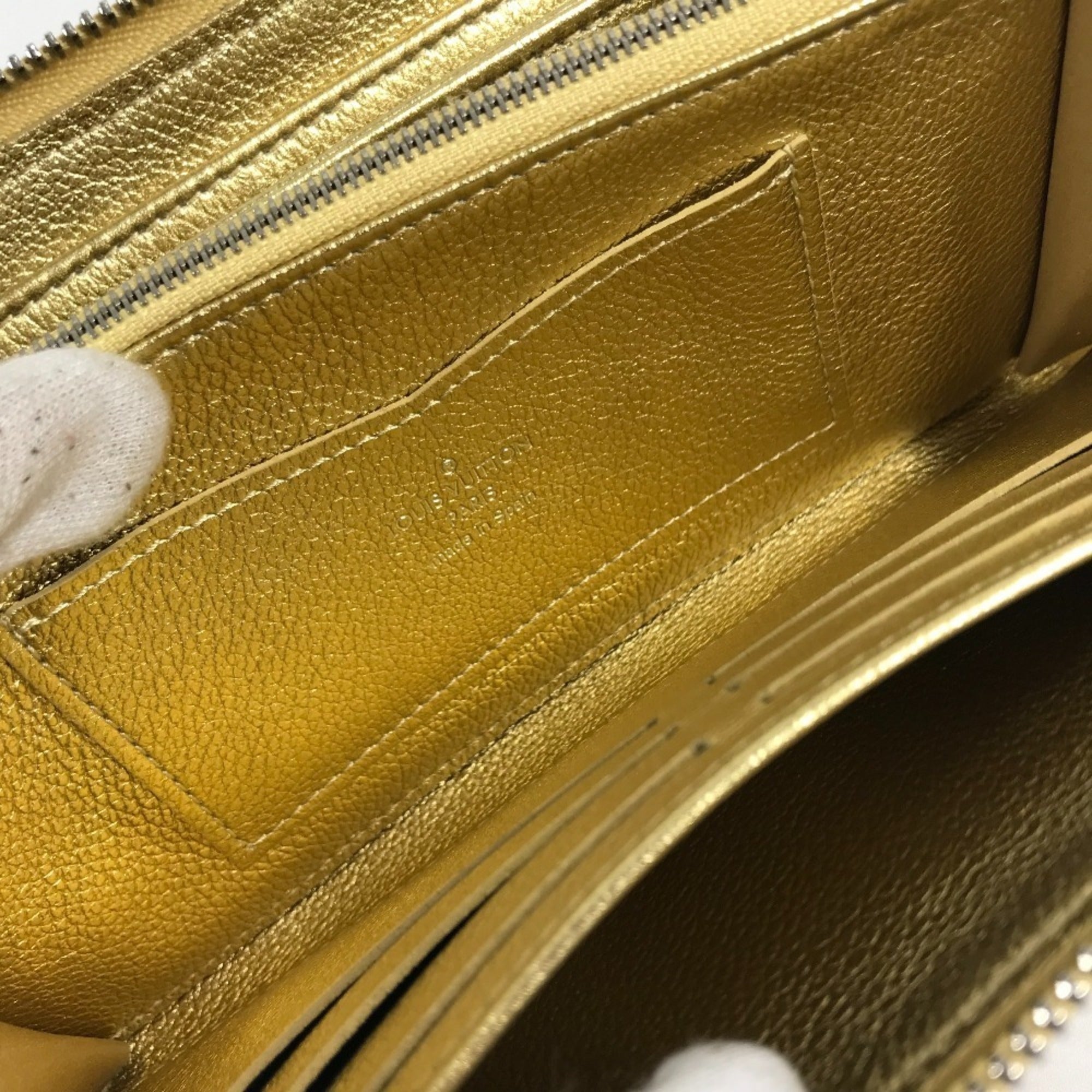 Louis Vuitton Gold Leather Long Wallet (Bi-Fold) (Pre-Owned)