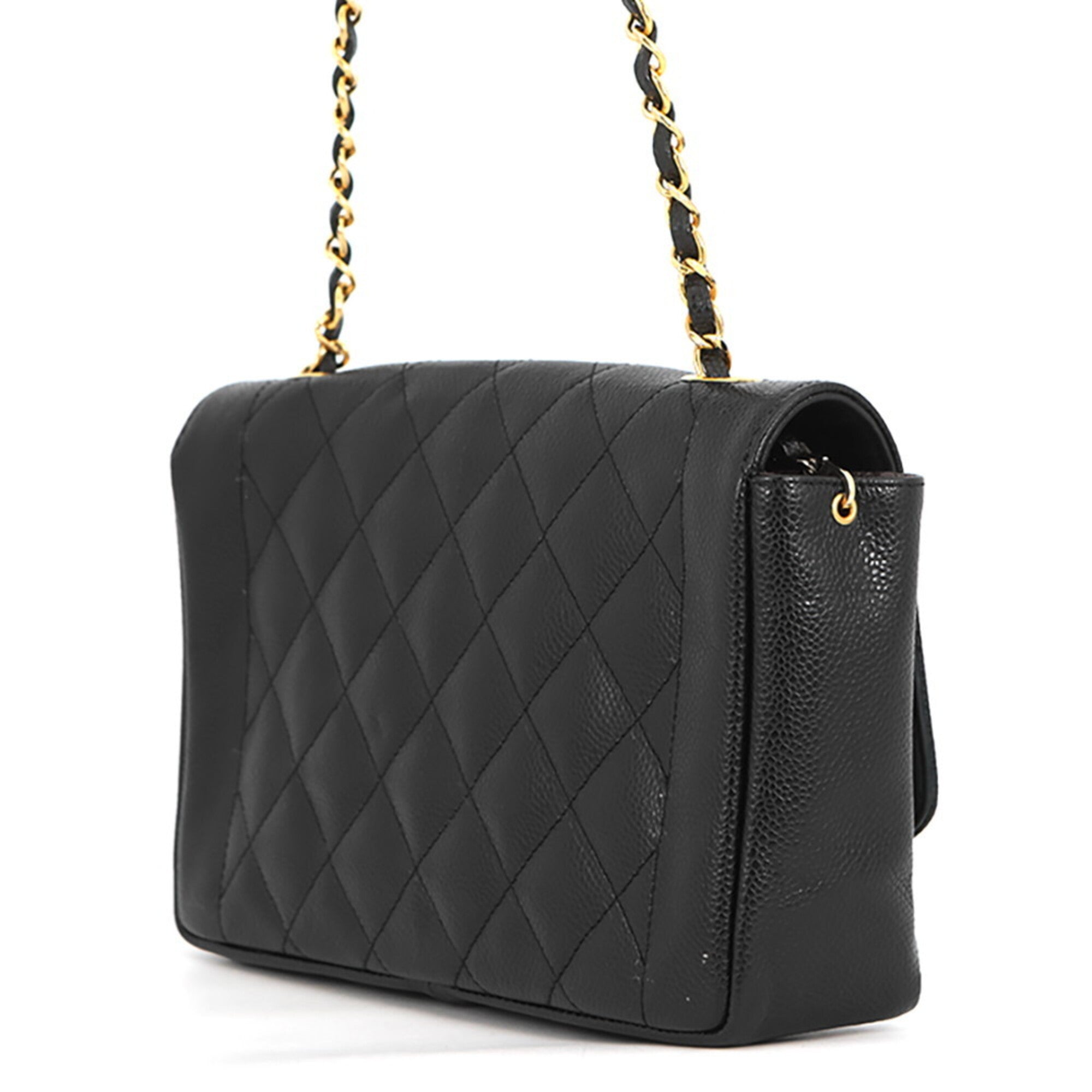 Chanel Black Grained Calfskin Handbag Shoulder Bag (Pre-Owned)