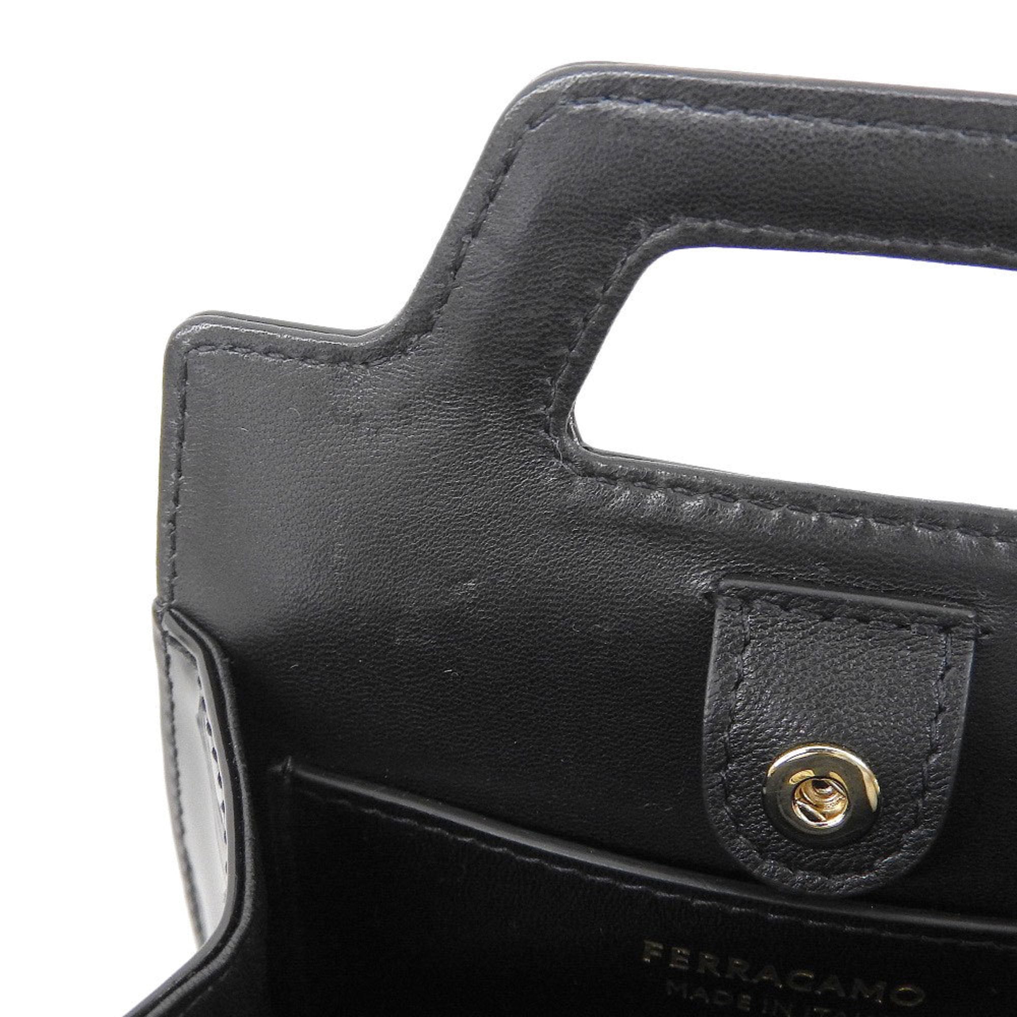Salvatore Ferragamo Black Leather Handbag (Pre-Owned)