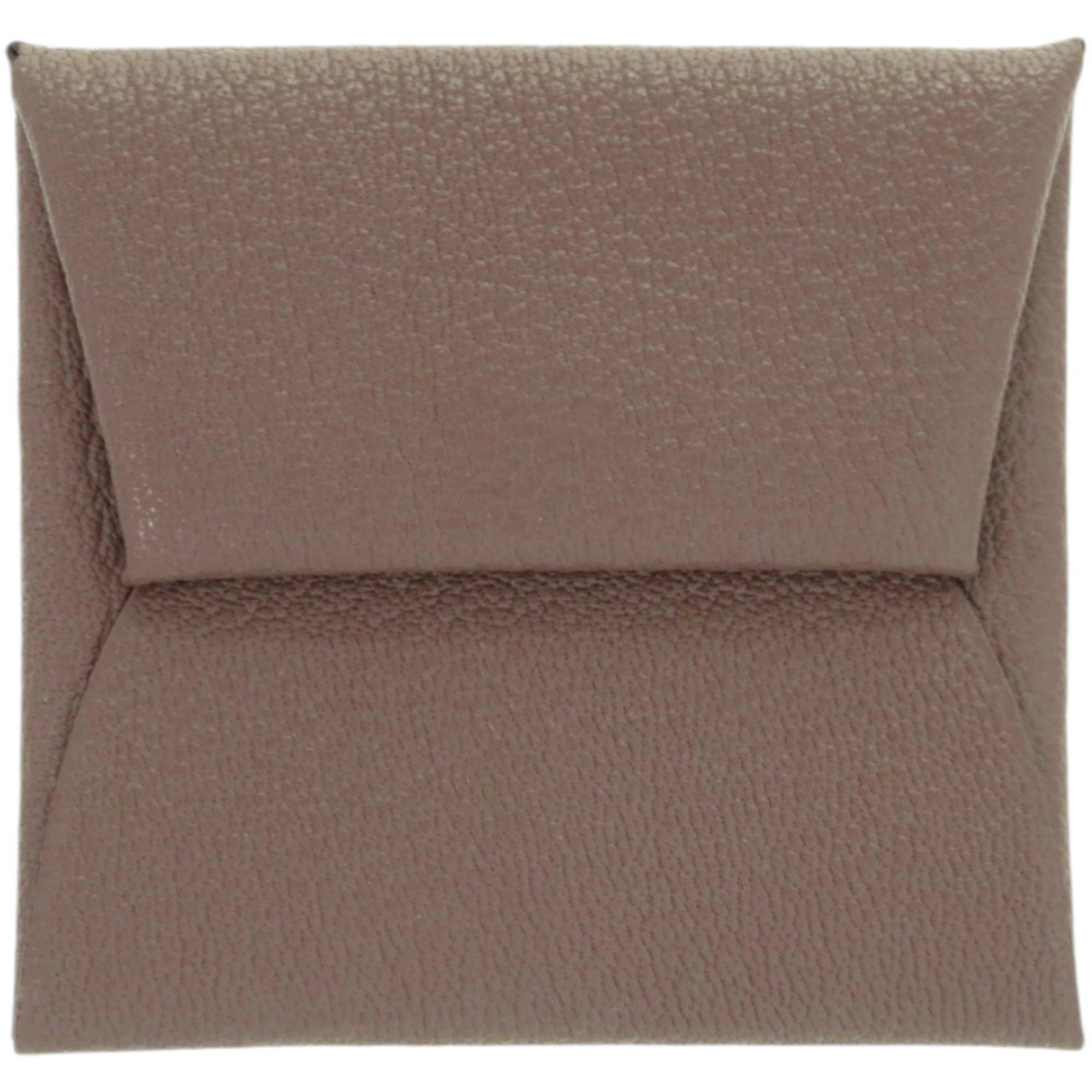 Hermes Brown Etoupe Gray Chevre Leather Coin Purse/Coin Case (Pre-Owned)