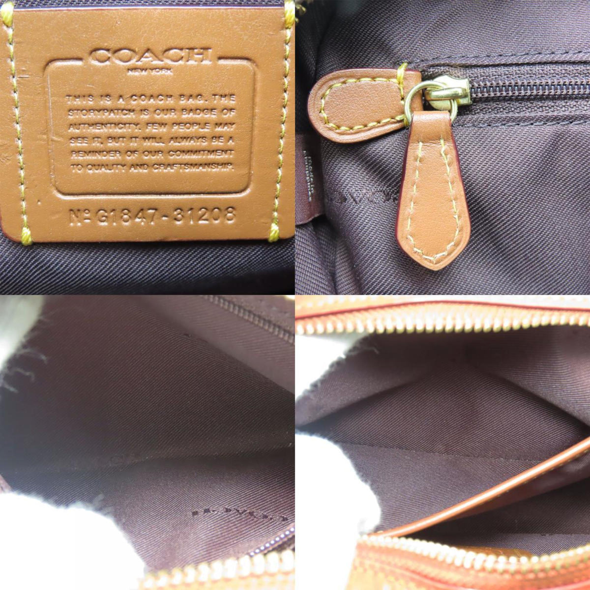 Coach Brown Leather Pvc Shoulder Bag (Pre-Owned)