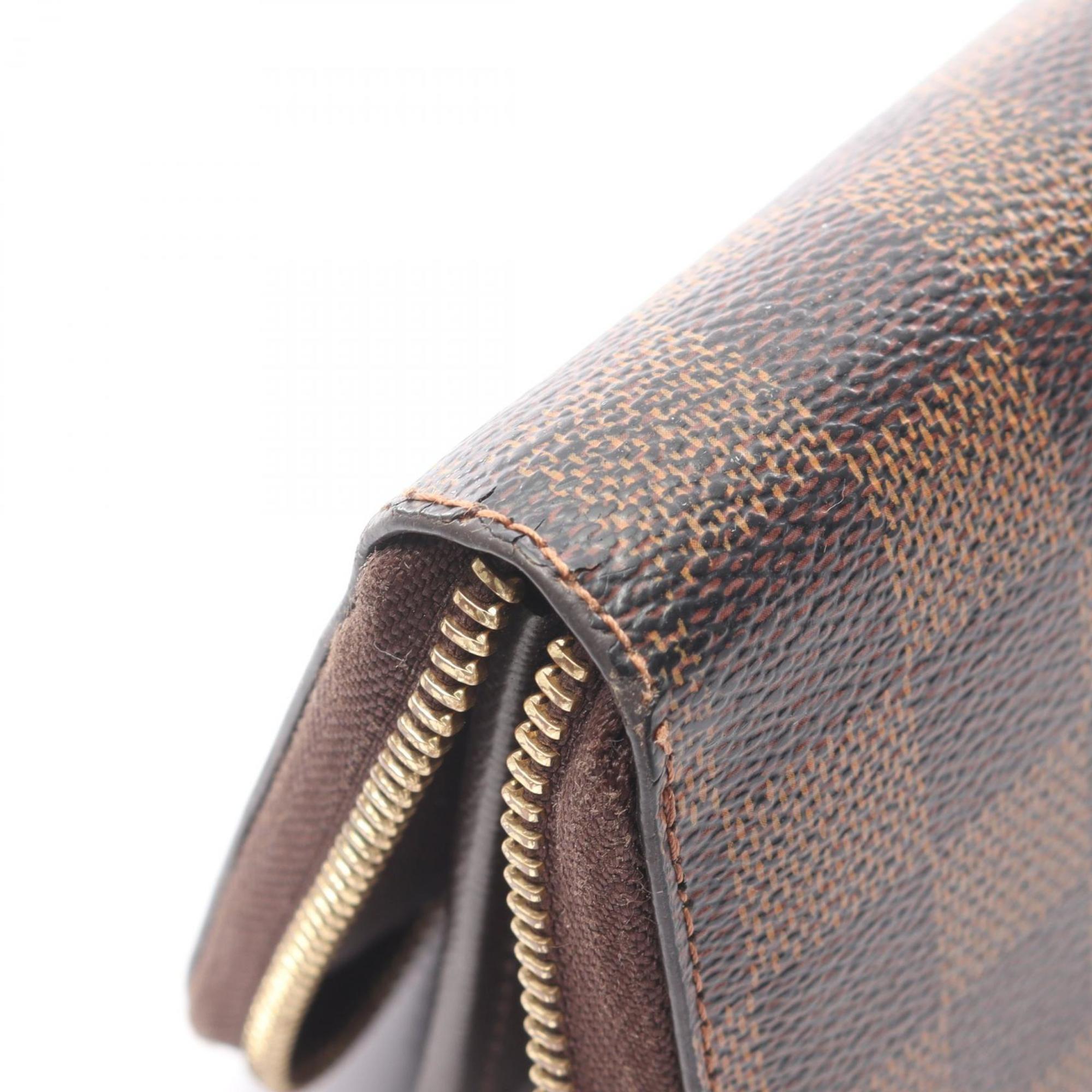 Louis Vuitton Brown Ebene Damier Canvas Pvc Long Wallet (Bi-Fold) (Pre-Owned)