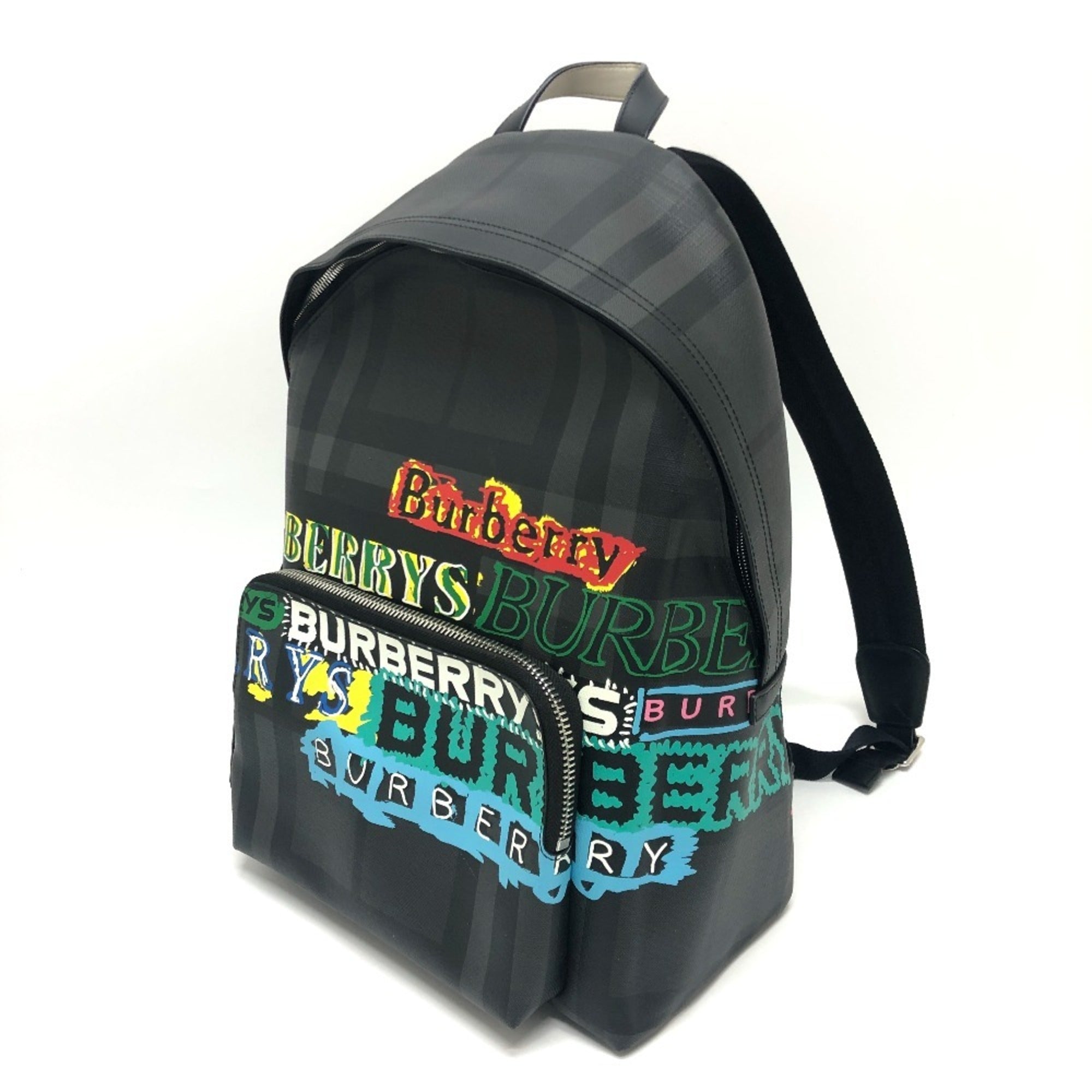 Burberry Gray Multi-Color Pvc Backpack (Pre-Owned)
