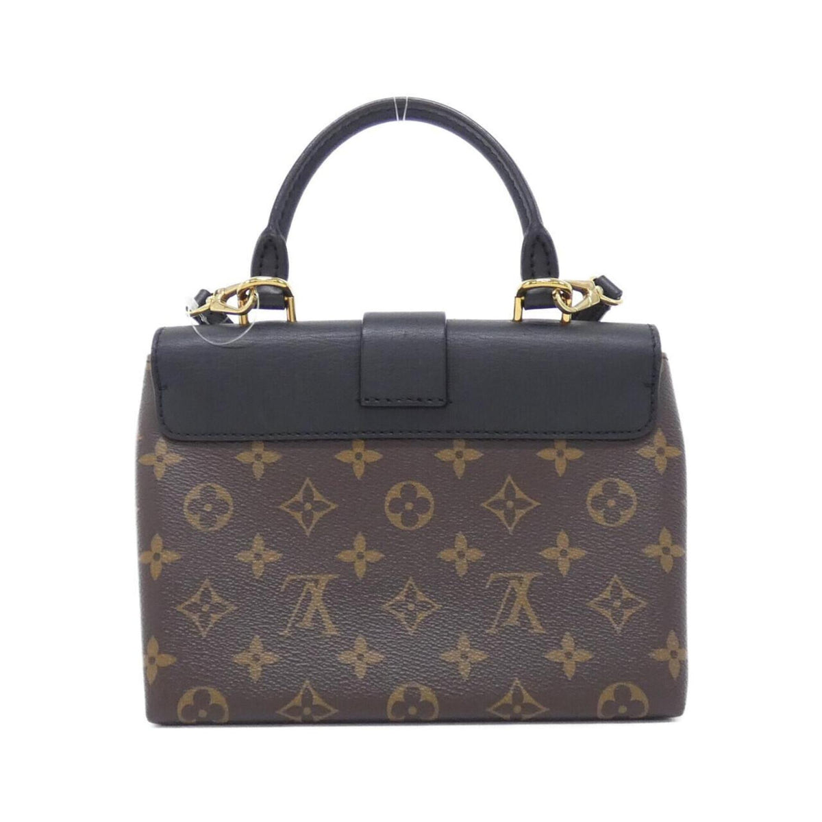 Louis Vuitton Black Brown Coated Canvas Leather Handbag (Pre-Owned)