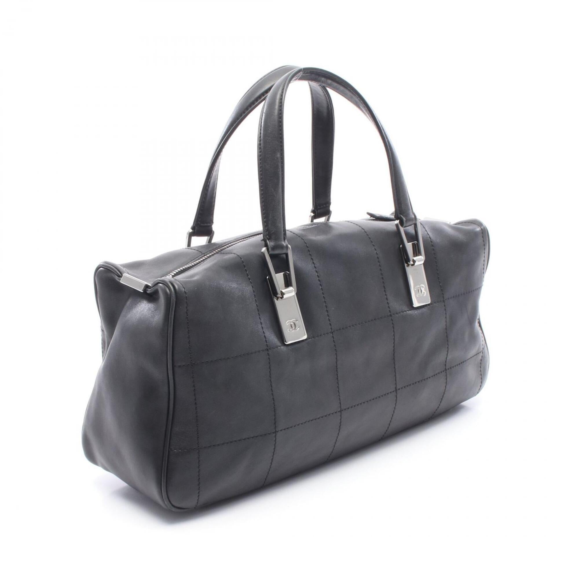 Chanel Black Leather Handbag Tote Bag (Pre-Owned)