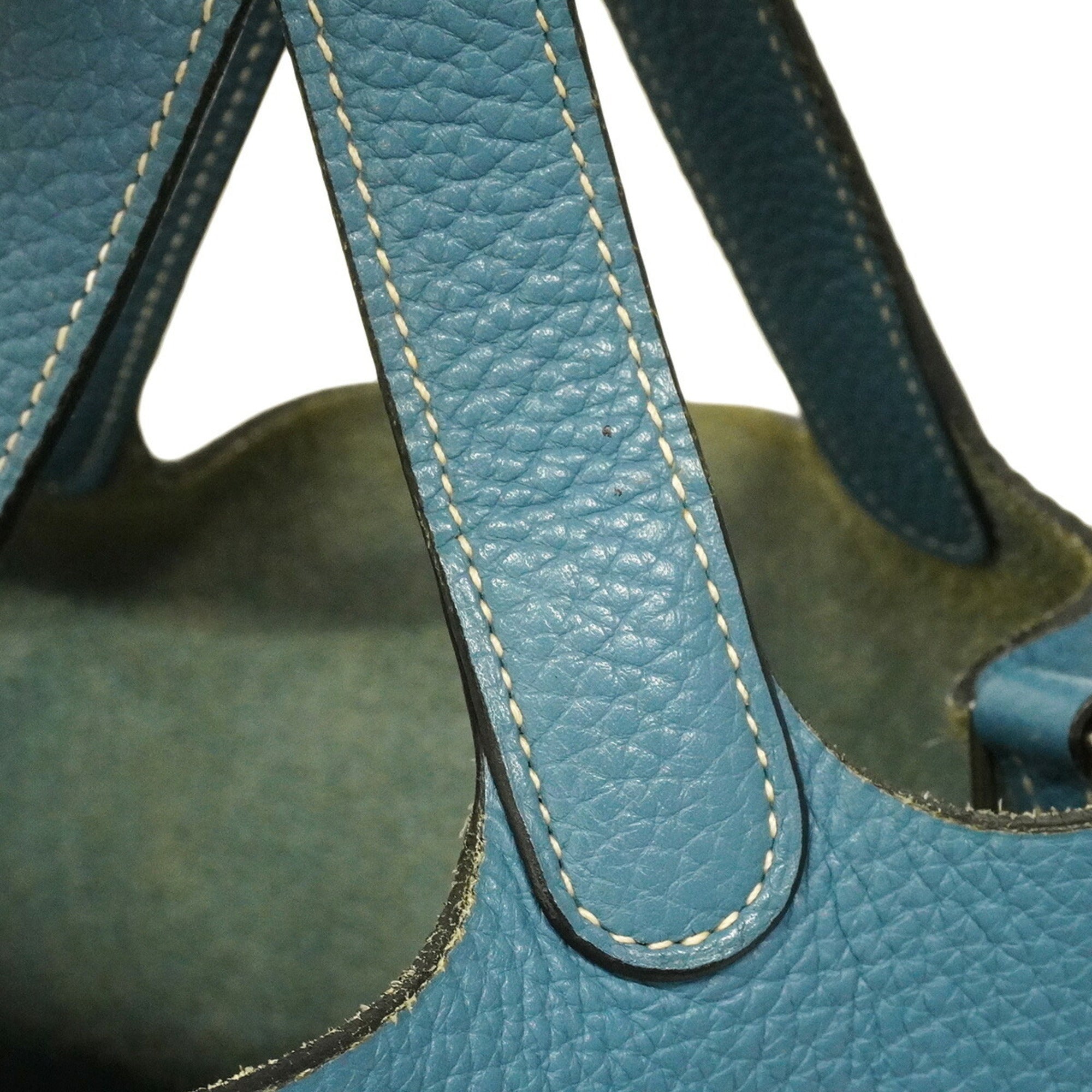 Hermes Blue Jean Taurillon Clemence Leather Handbag (Pre-Owned)