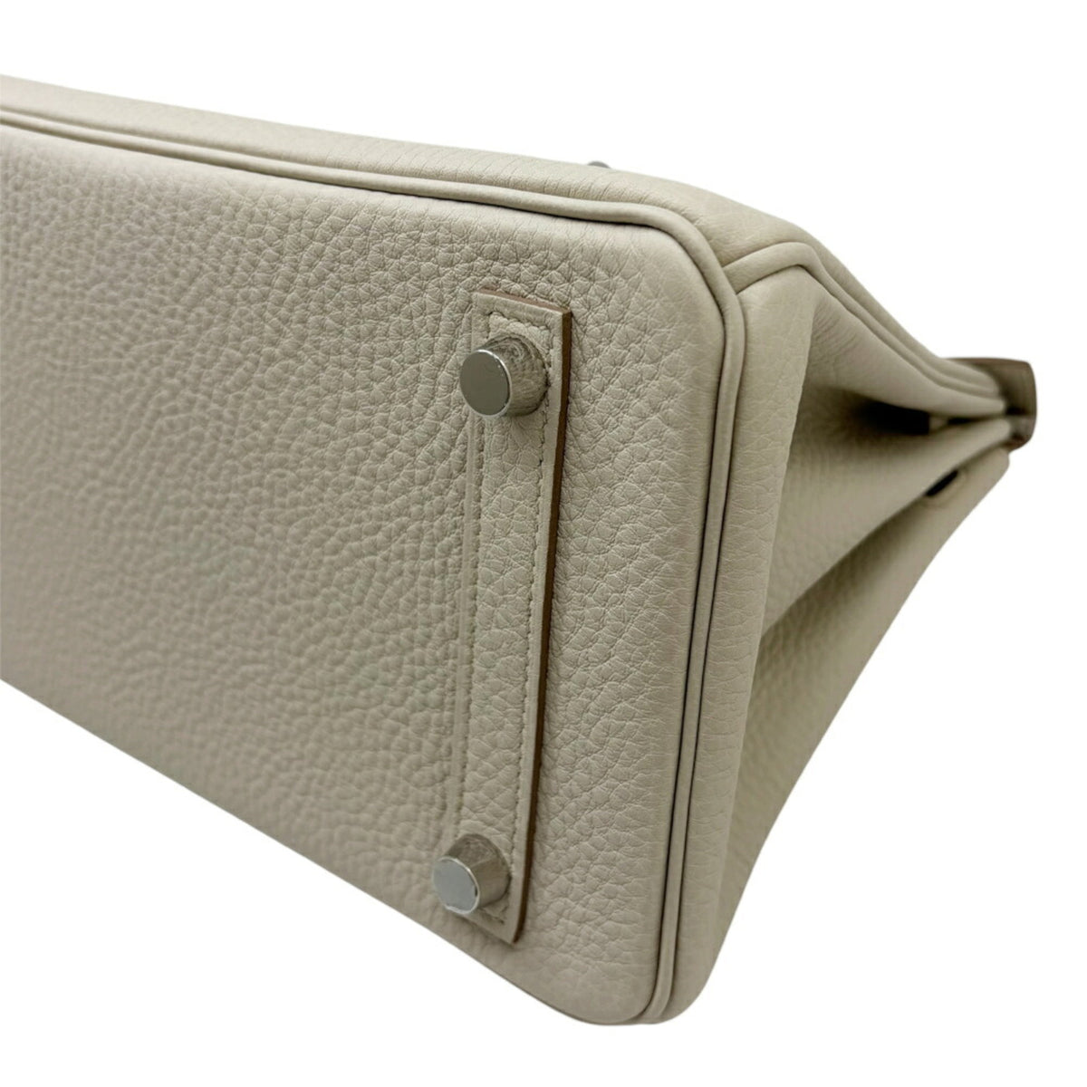 Hermes Ivory Light Gray Togo Leather Handbag (Pre-Owned)