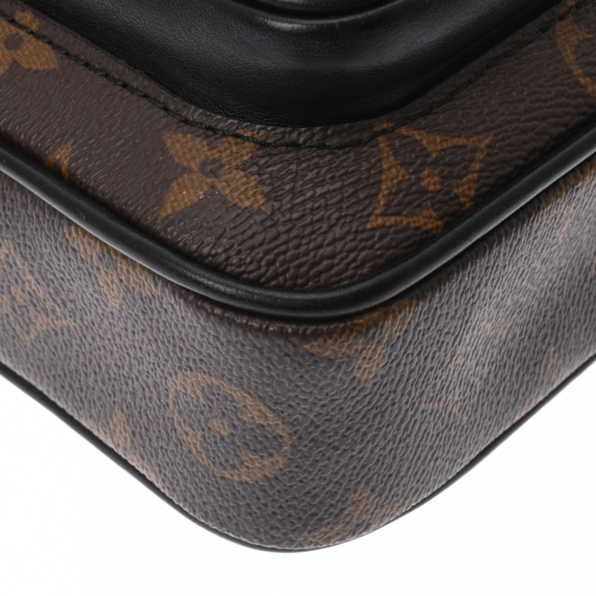 Louis Vuitton Black Brown Monogram Canvas Shoulder Bag (Pre-Owned)