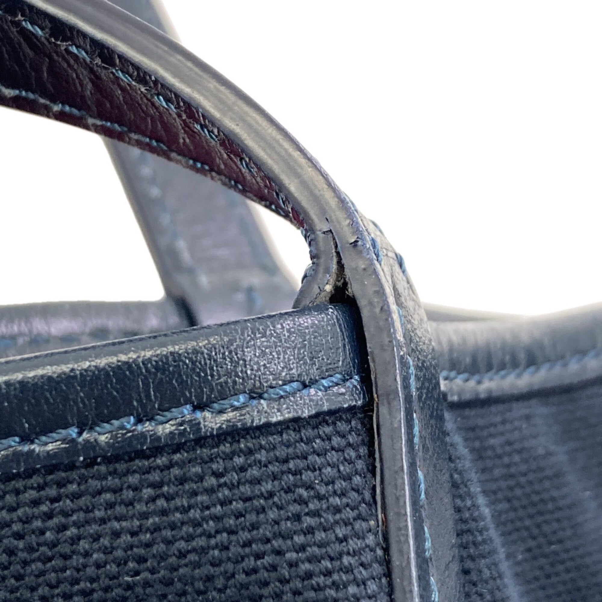 Etro Blue Navy Pvc Canvas Tote Bag (Pre-Owned)