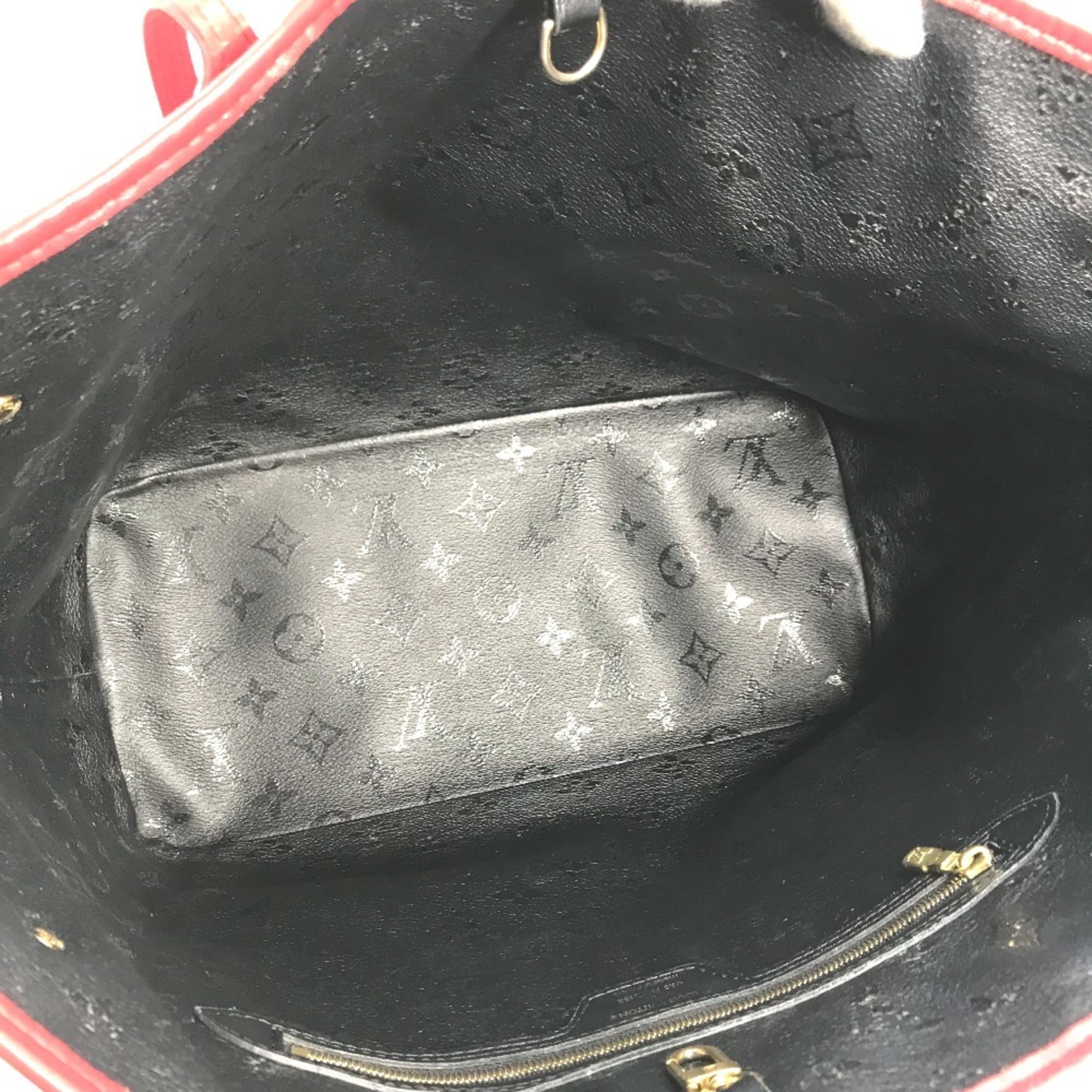 Louis Vuitton Black Red Color Monogram Canvas Pouch Shoulder Bag Tote Bag (Pre-Owned)