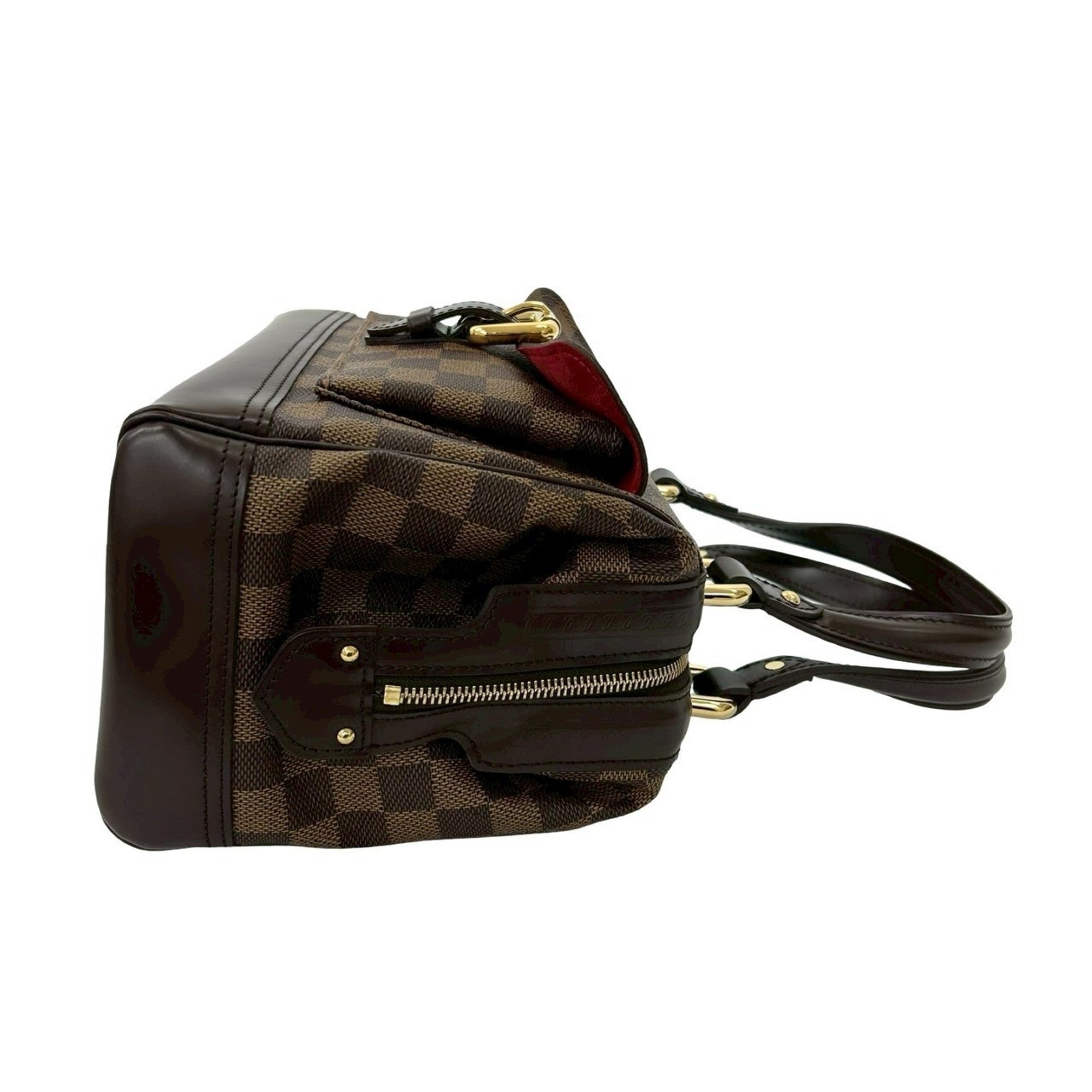 Louis Vuitton Brown Leather Pvc Boston Bag Handbag Tote Bag (Pre-Owned)