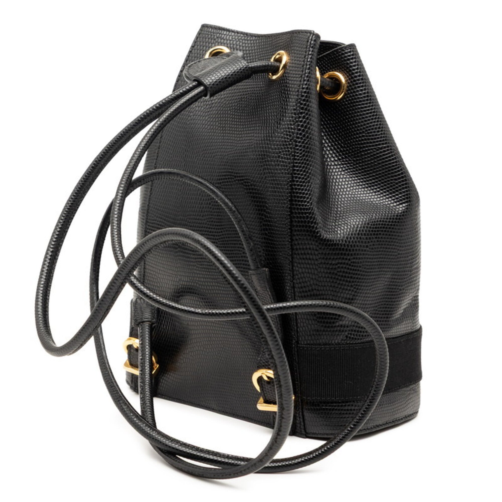 Salvatore Ferragamo Black Pvc Leather Backpack (Pre-Owned)