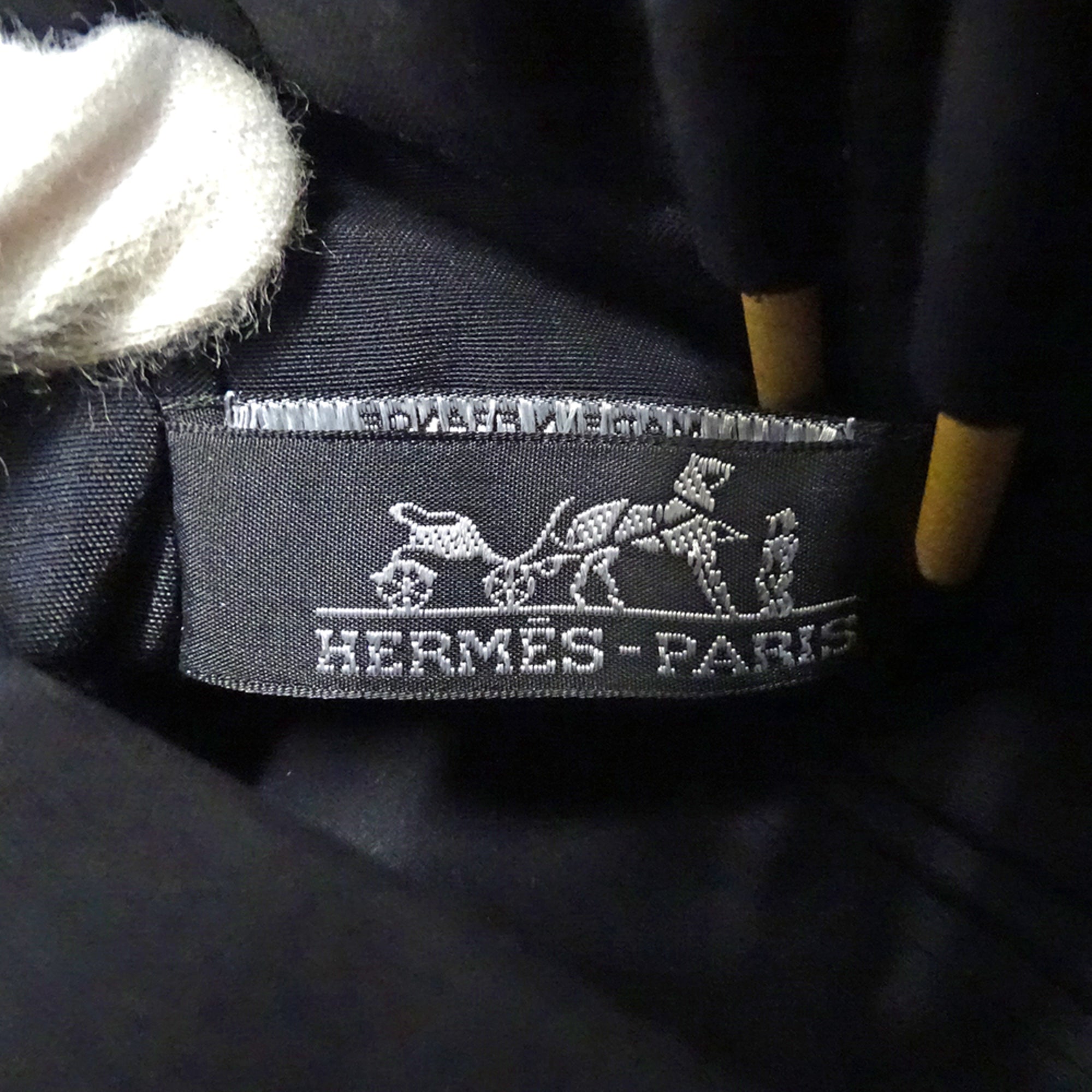 Hermes Black Toile Chevron Handbag Sling Bag (Pre-Owned)