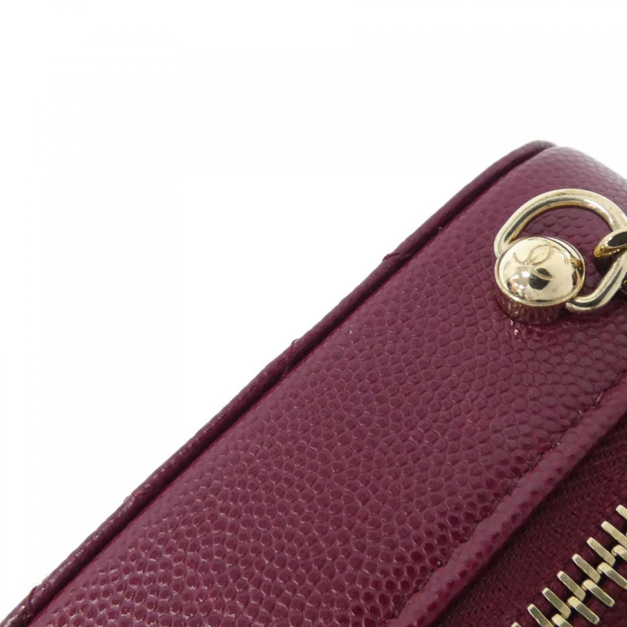 Chanel Bordeaux Grained Calfskin Shoulder Bag (Pre-Owned)