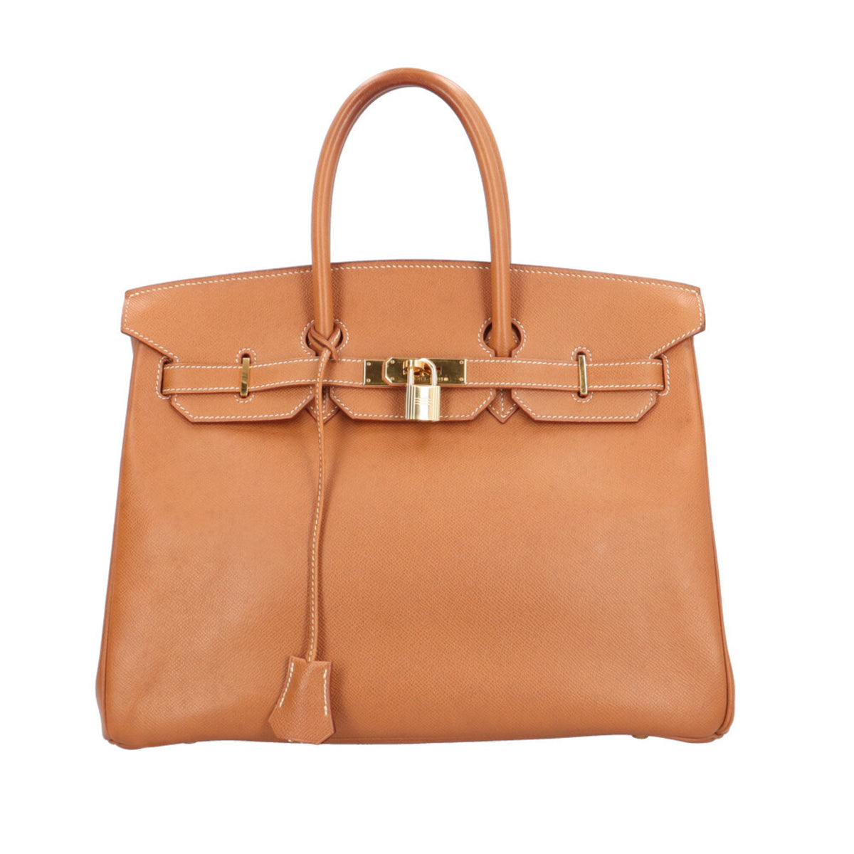 Hermes Brown Gold Togo Leather Handbag (Pre-Owned)
