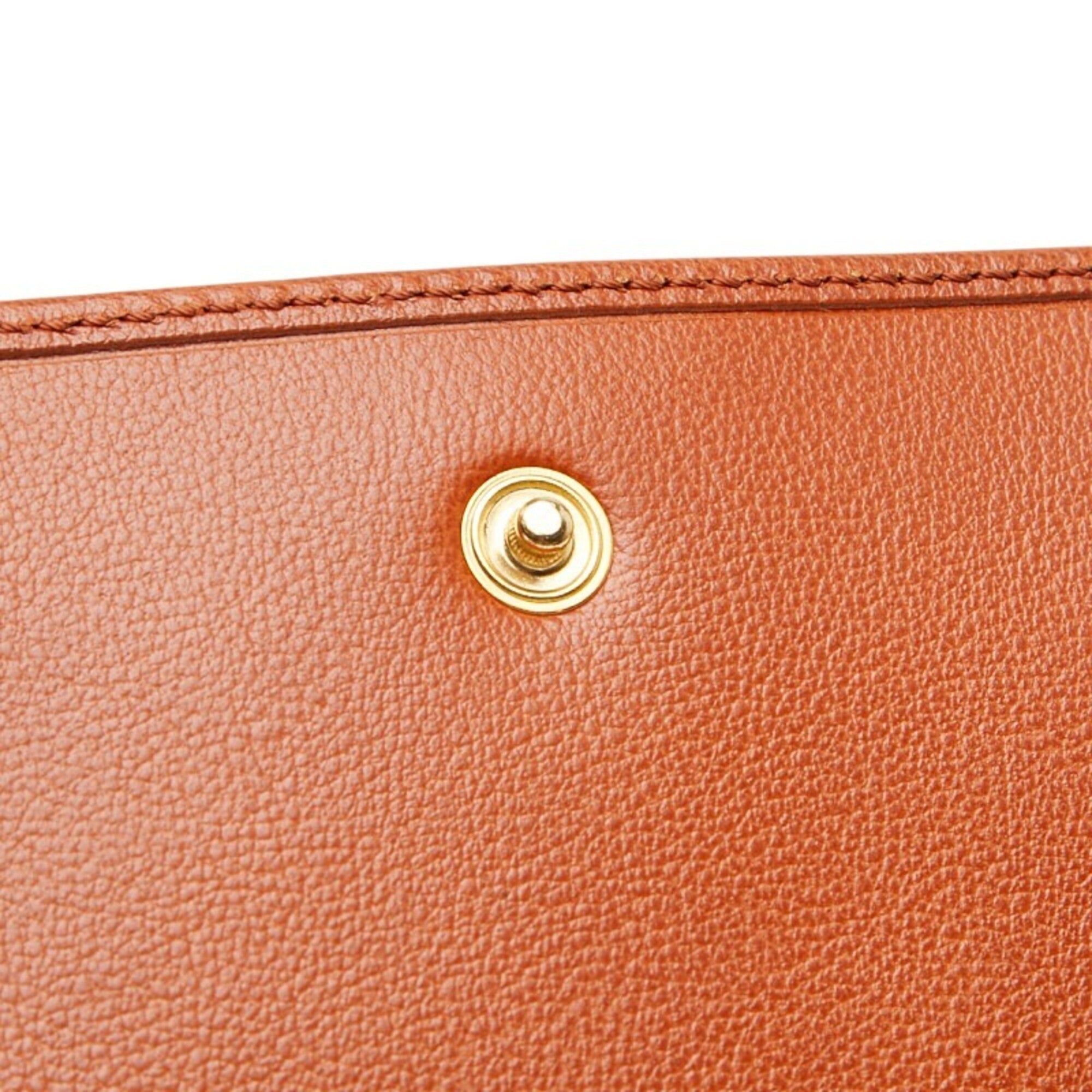Saint Laurent Brown Leather Long Wallet (Bi-Fold) (Pre-Owned)