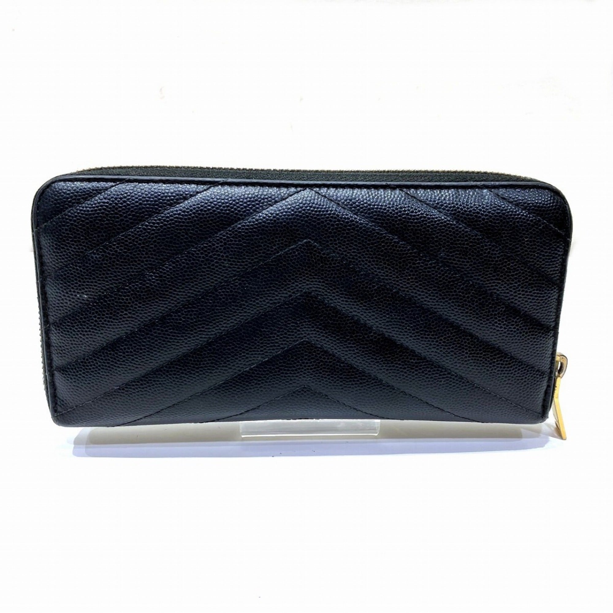 Yves Saint Laurent Black Leather Coin Purse/Coin Case (Pre-Owned)