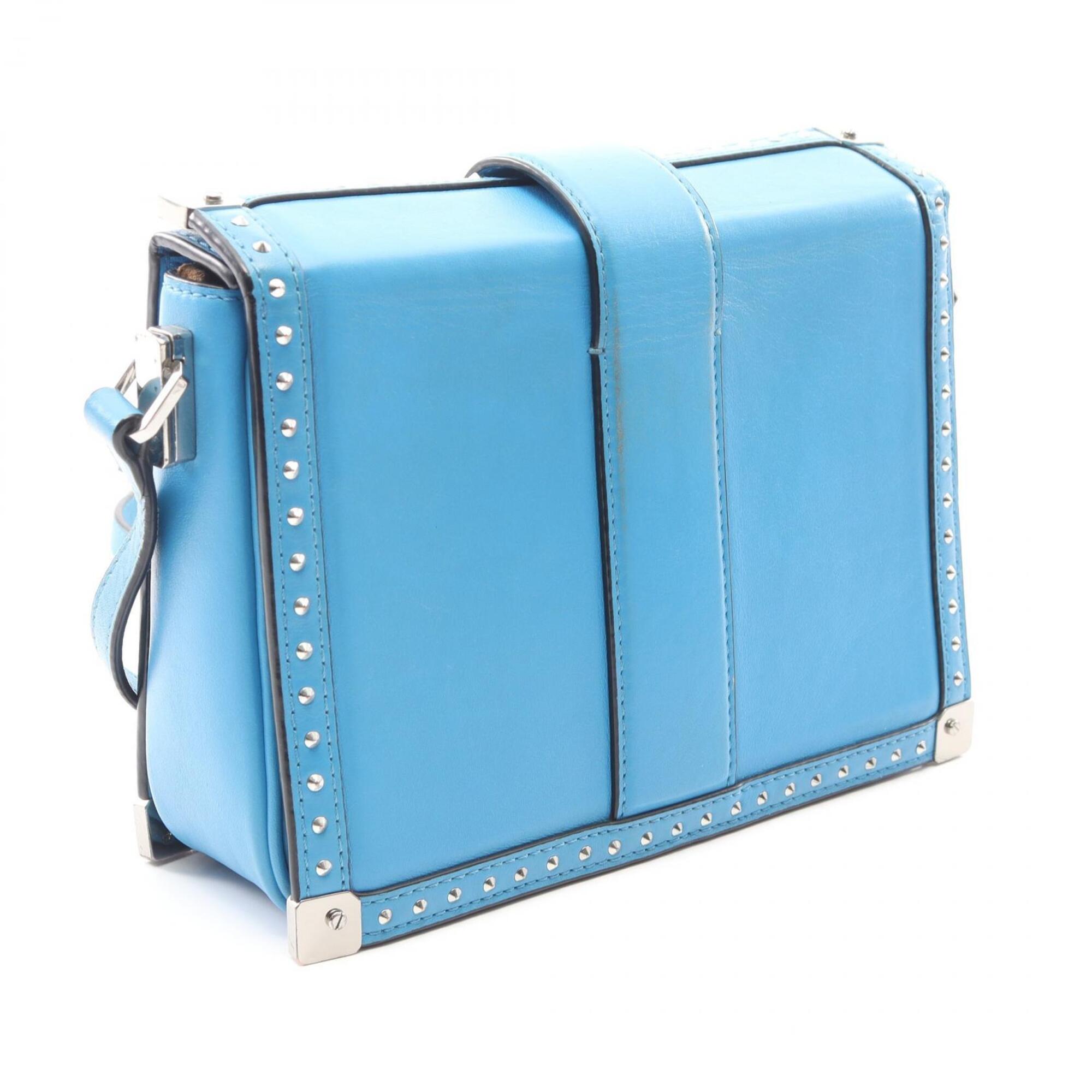 Mcm Blue Leather Handbag Shoulder Bag (Pre-Owned)