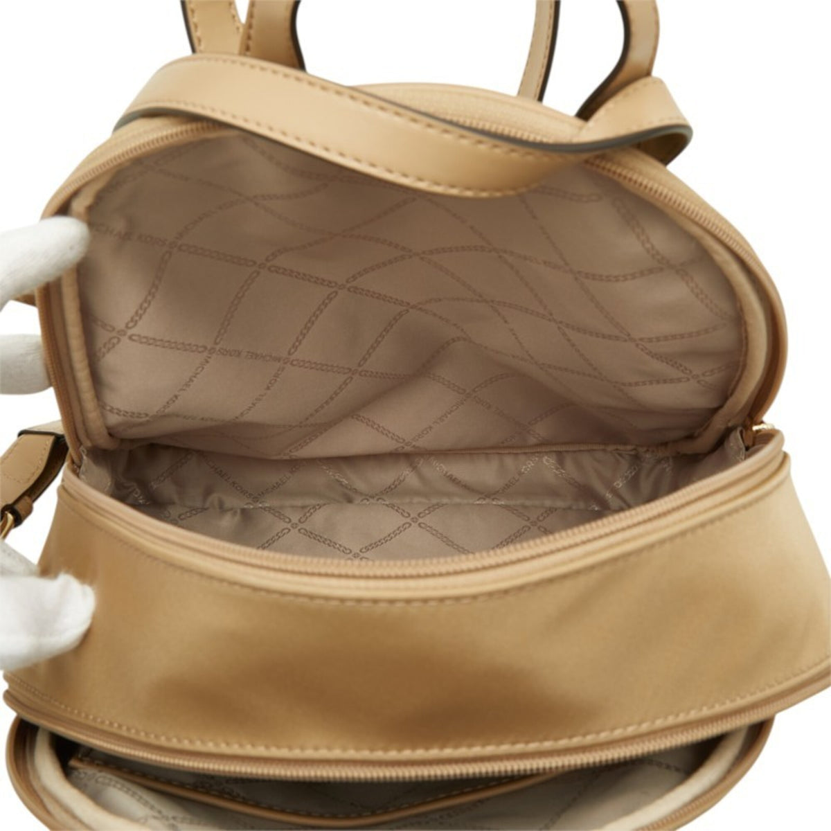 Michael Kors Beige Nylon Leather Backpack (Pre-Owned)