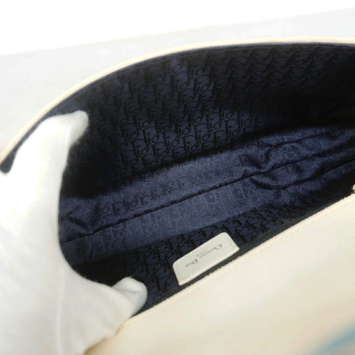 Christian Dior Ivory Canvas Shoulder Bag (Pre-Owned)