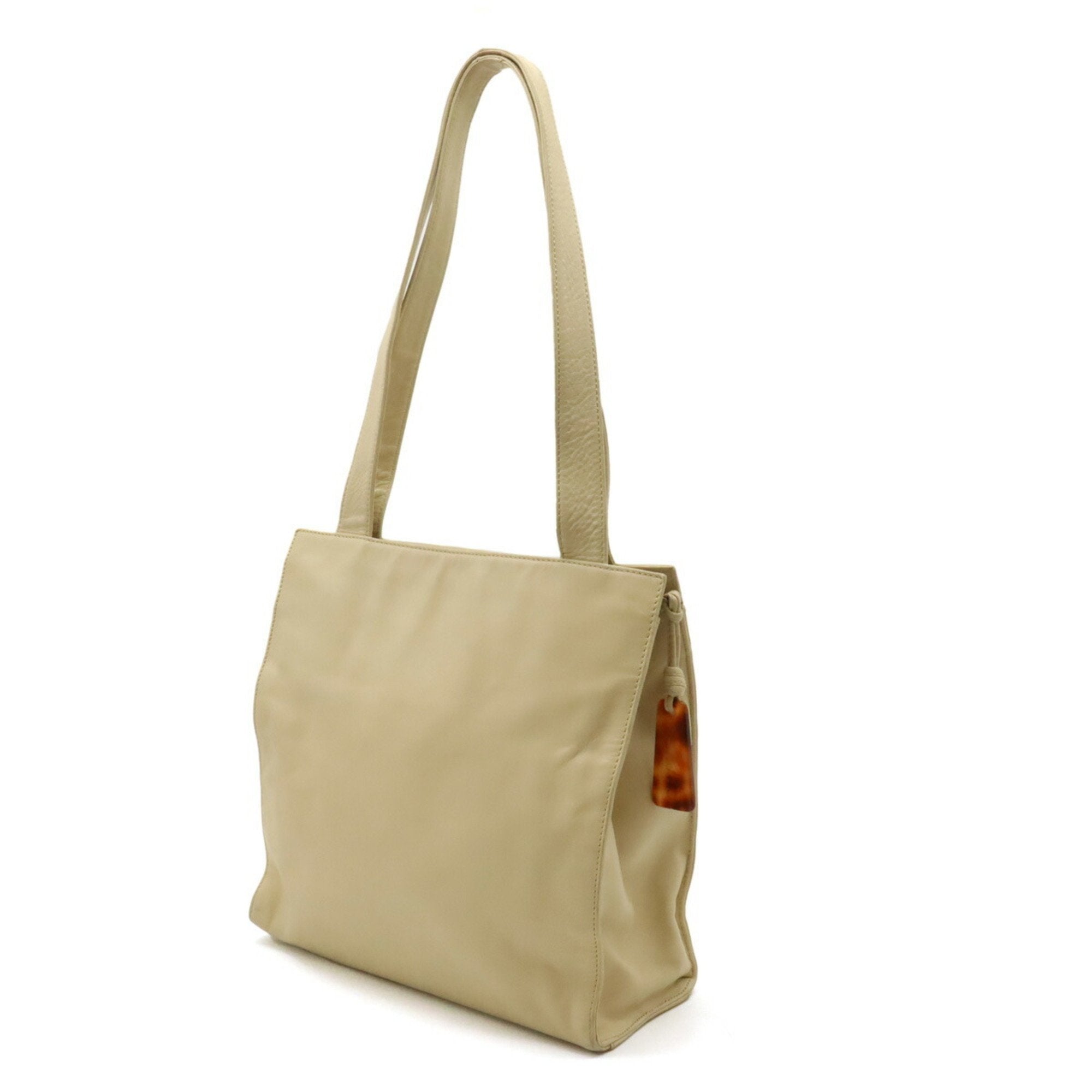 Chanel Light Beige Leather Tote Bag (Pre-Owned)