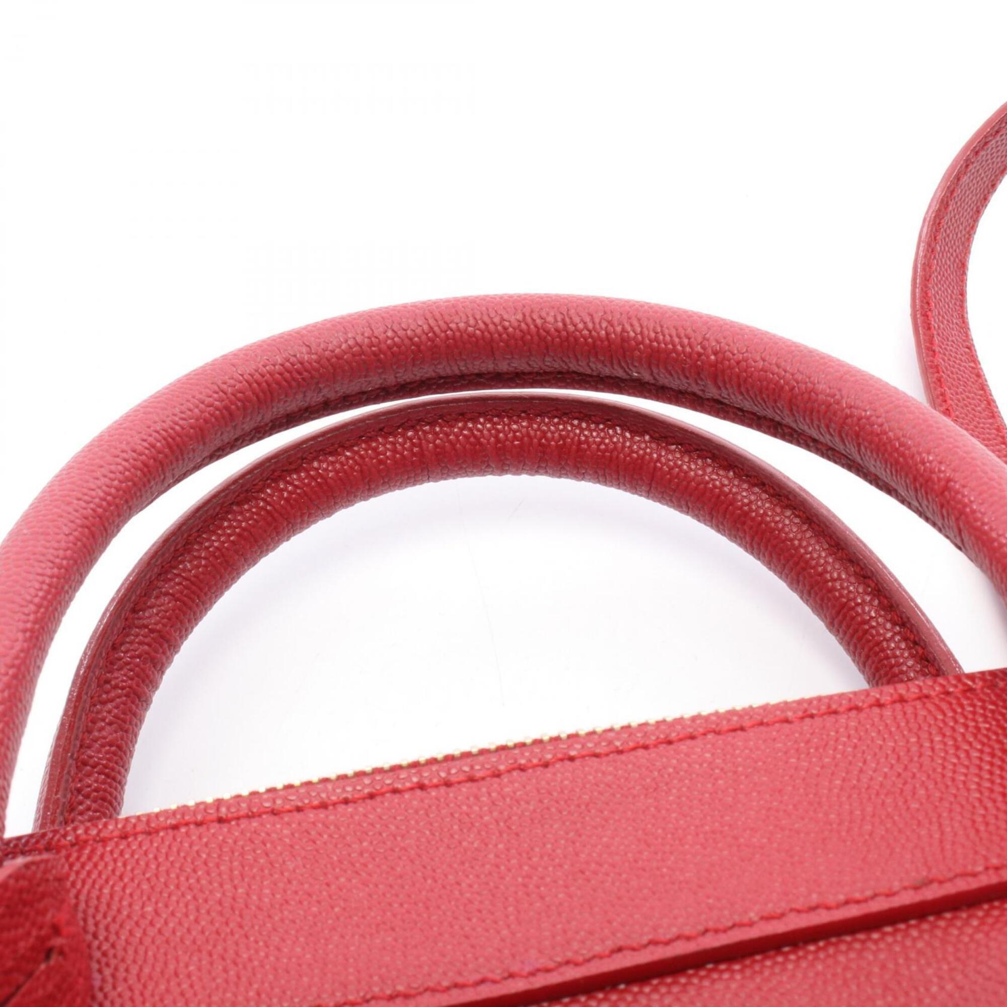 Yves Saint Laurent Red Color Leather Handbag (Pre-Owned)