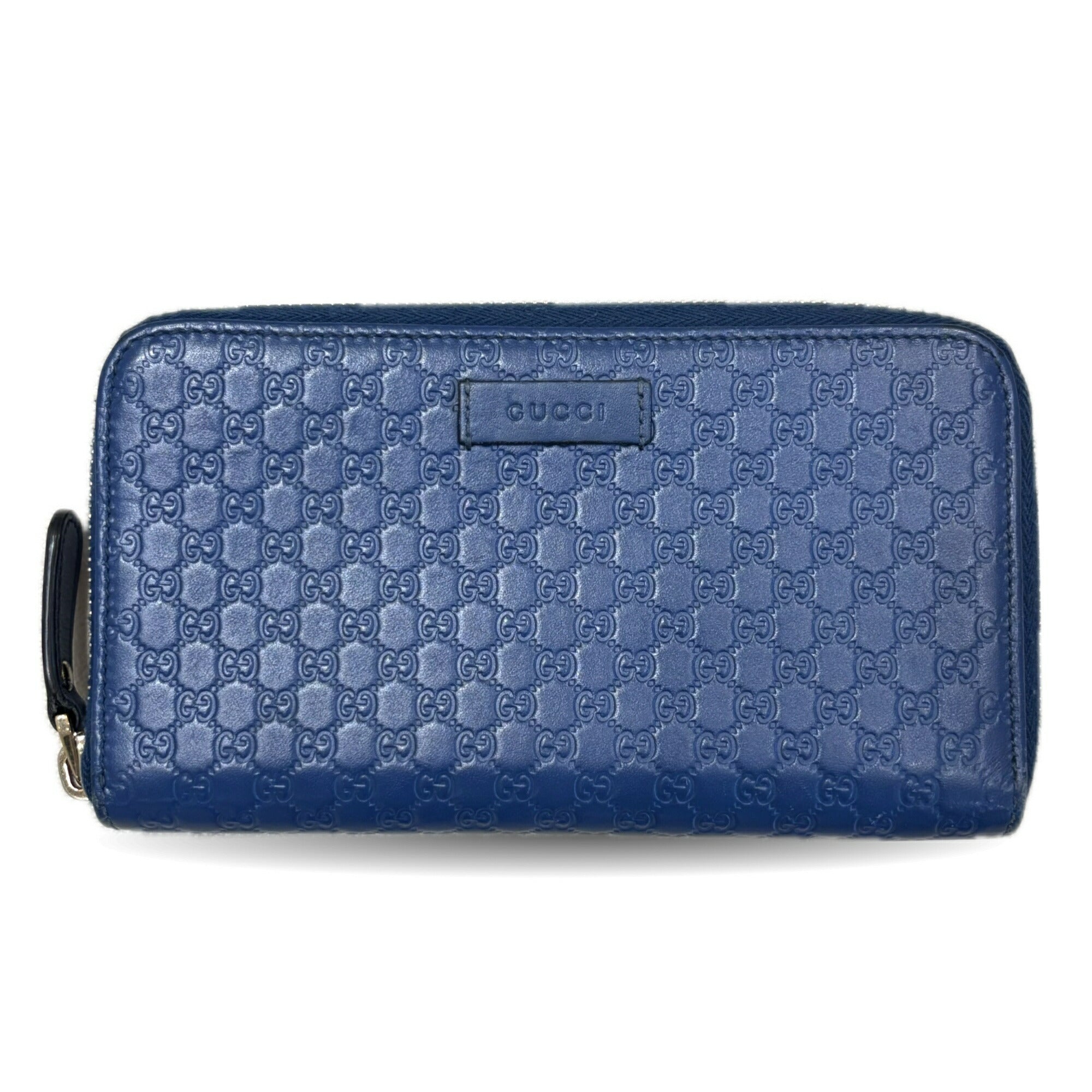 Gucci Guccissima Blue Gg Leather Long Wallet (Bi-Fold) (Pre-Owned)