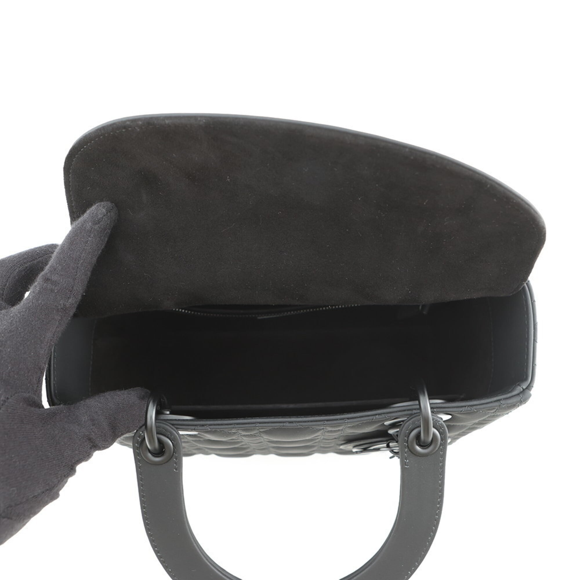 Christian Dior Lady Dior Black Handbag Shoulder Bag (Pre-Owned)