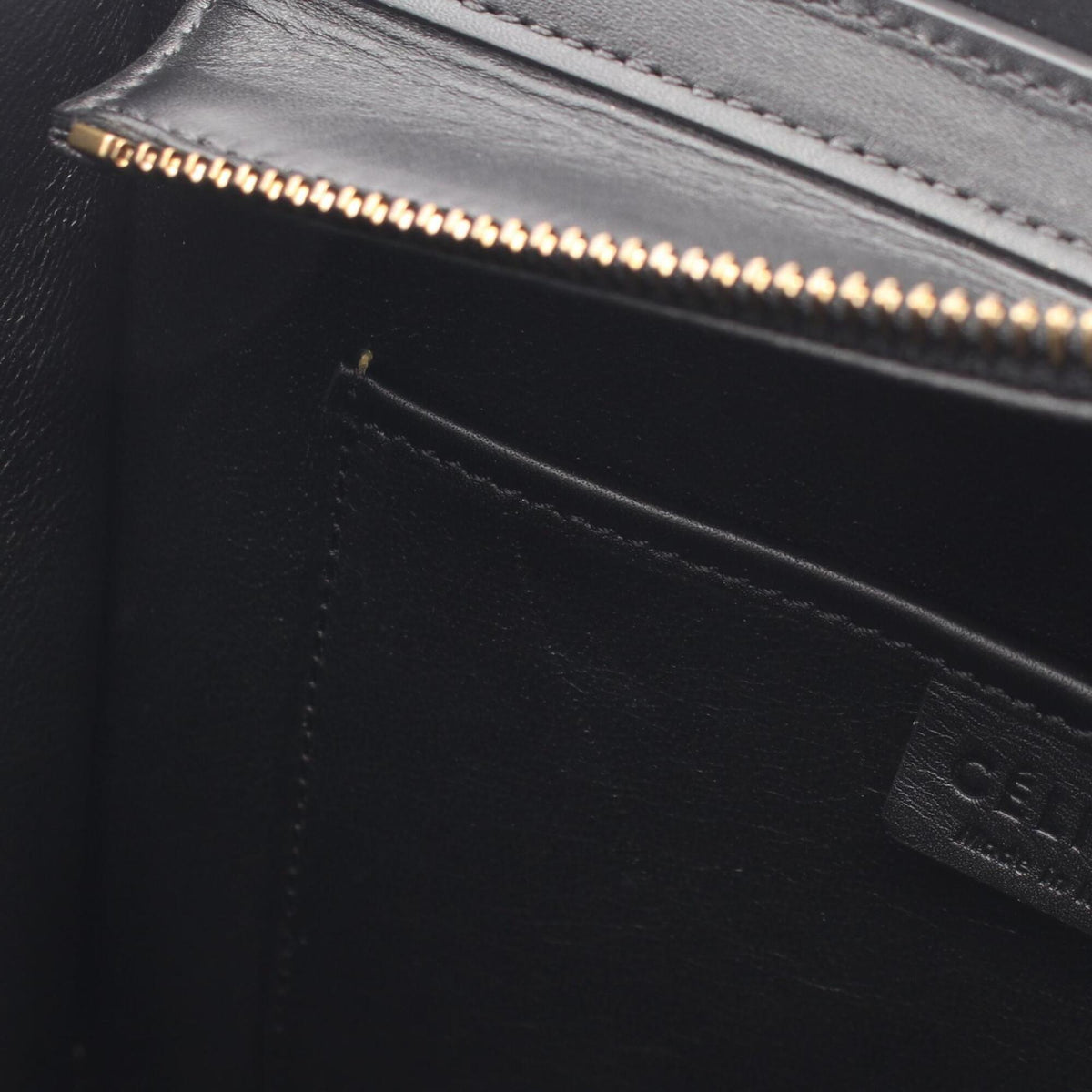 Celine Black Gray Green Leather Handbag (Pre-Owned)