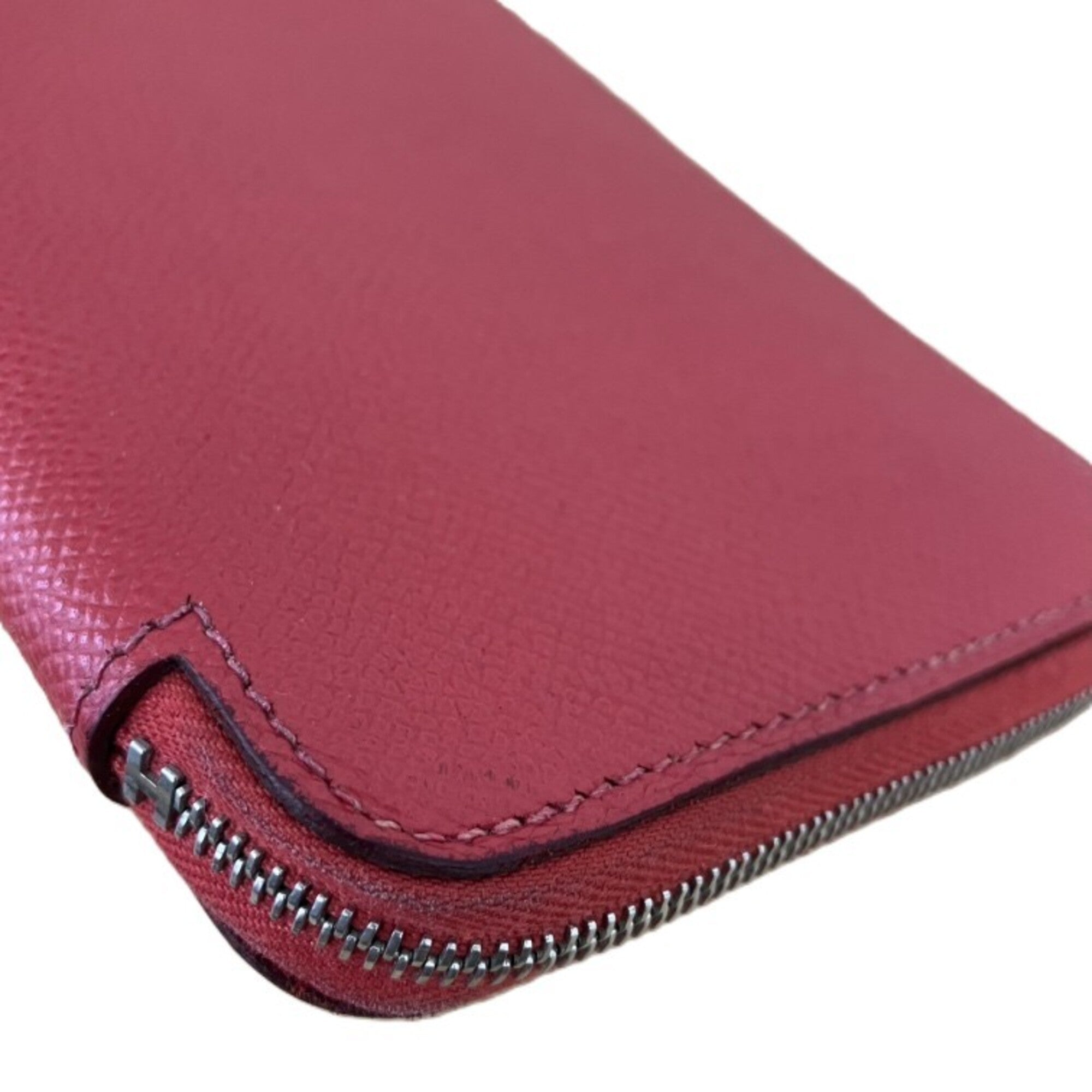 Hermes Red Color Leather Long Wallet (Bi-Fold) (Pre-Owned)