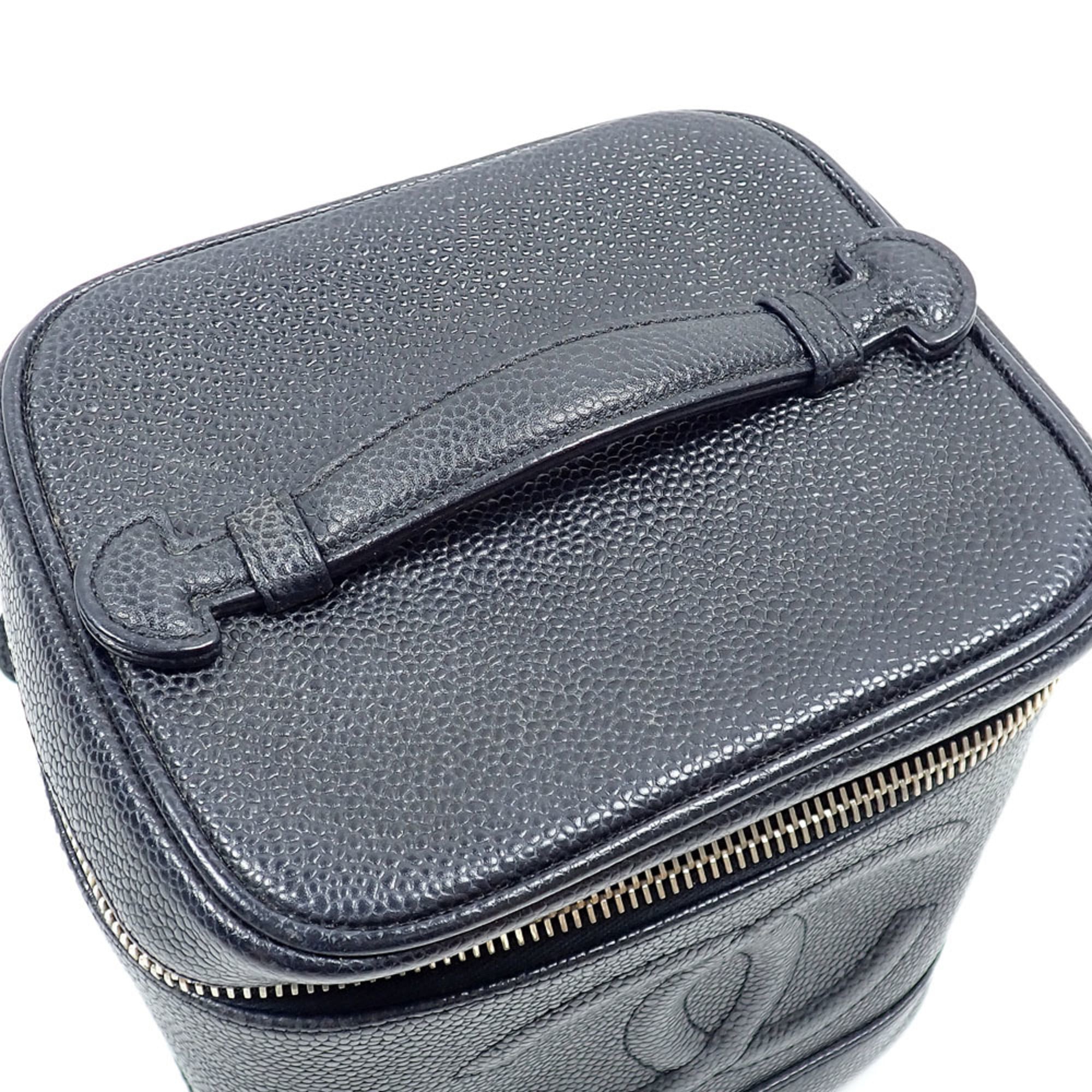 Chanel Black Grained Calfskin Pouch Vanity Bag (Pre-Owned)