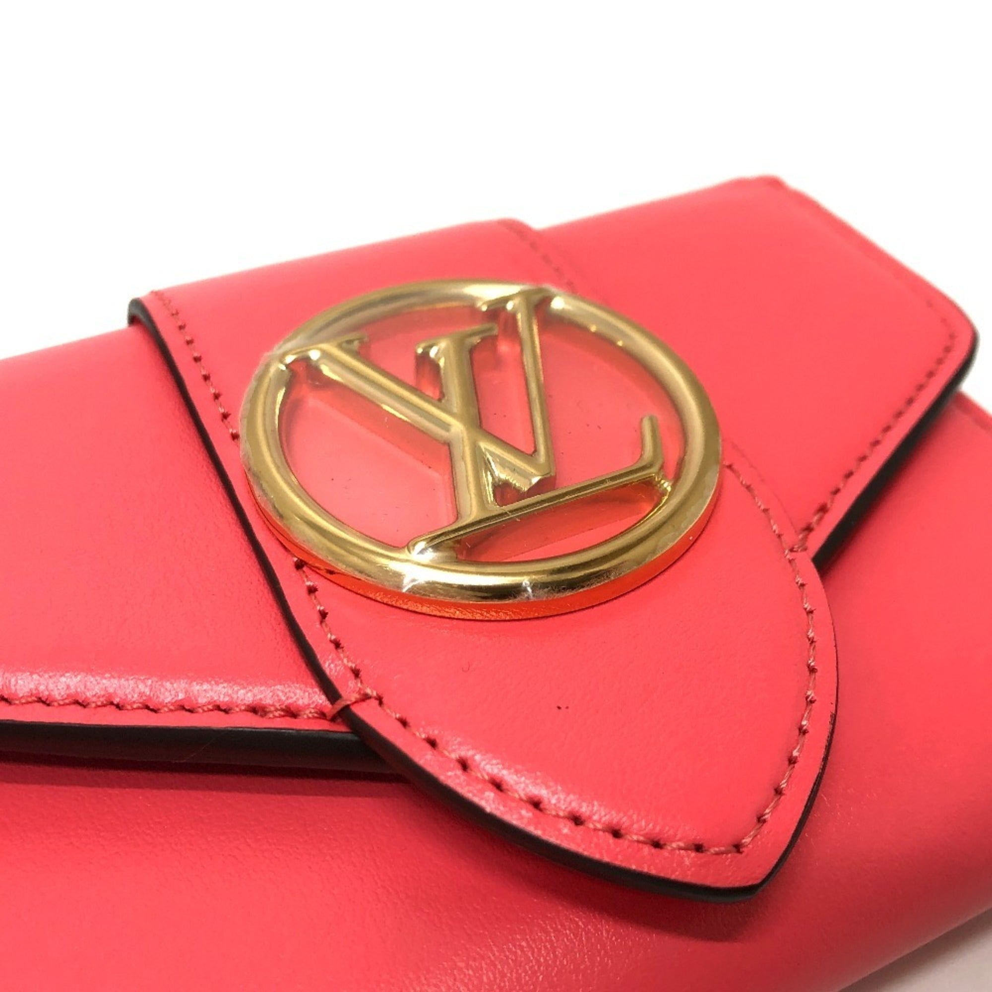 Louis Vuitton Blue Dahlia Galle Pink Leather Coin Purse/Coin Case (Pre-Owned)
