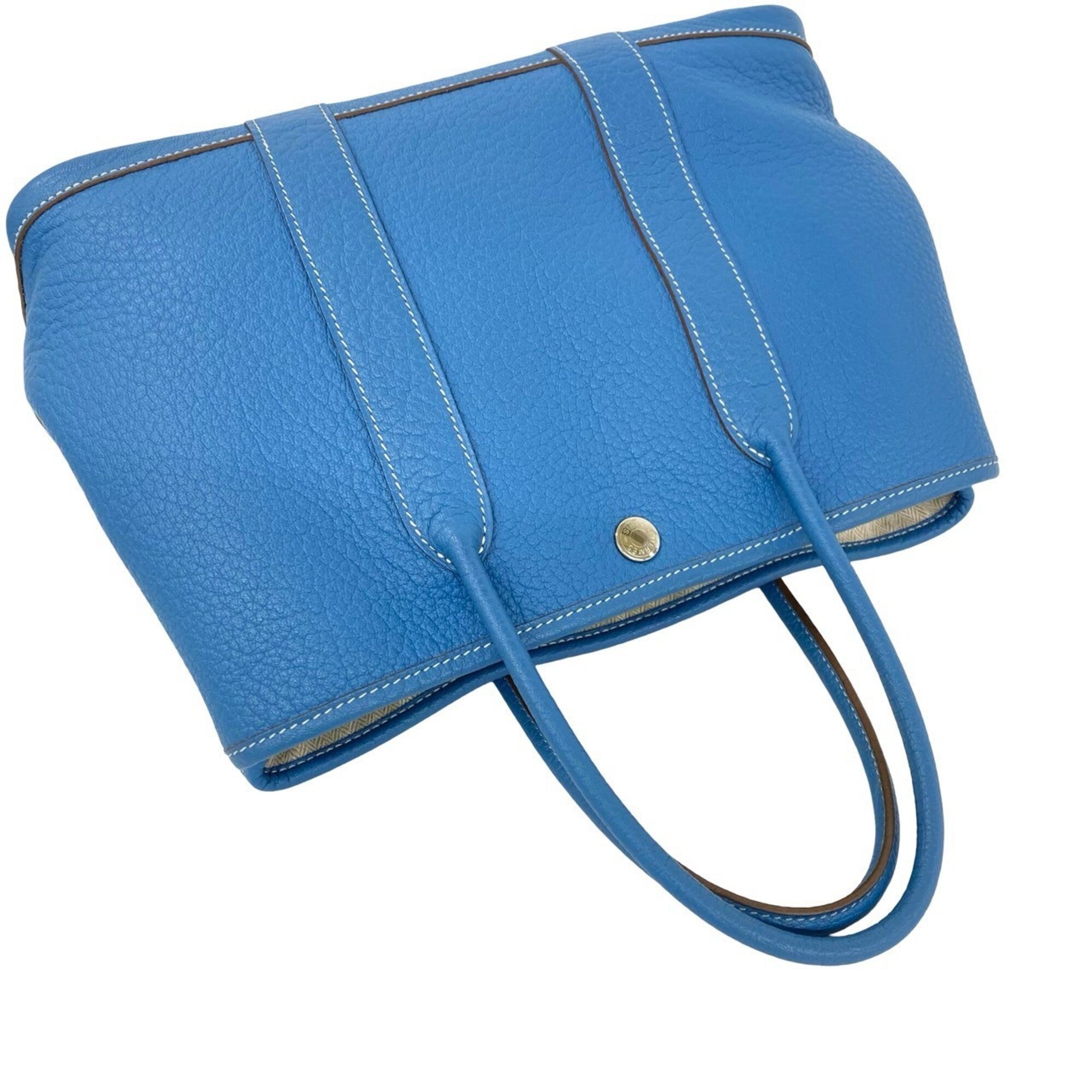 Hermes Blue Buffalo Leather Handbag (Pre-Owned)
