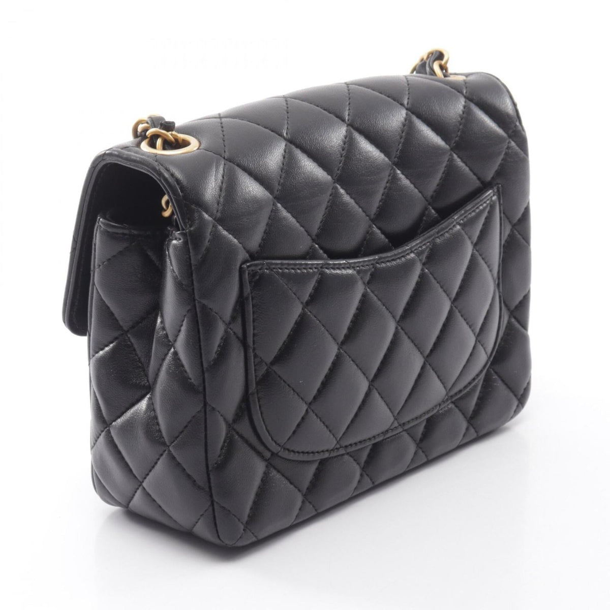 Chanel Black Leather Handbag Shoulder Bag (Pre-Owned)
