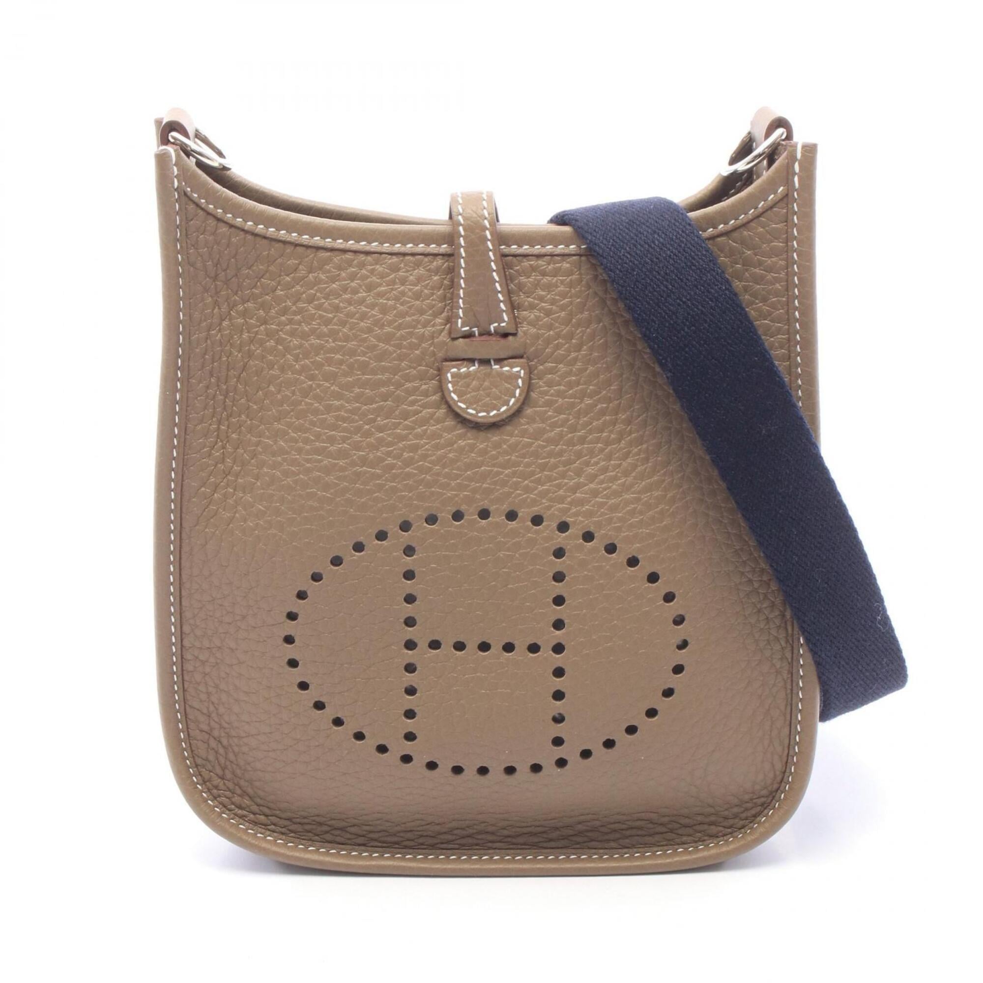 Hermes Etoupe Gray Taurillon Clemence Leather Handbag Shoulder Bag (Pre-Owned)