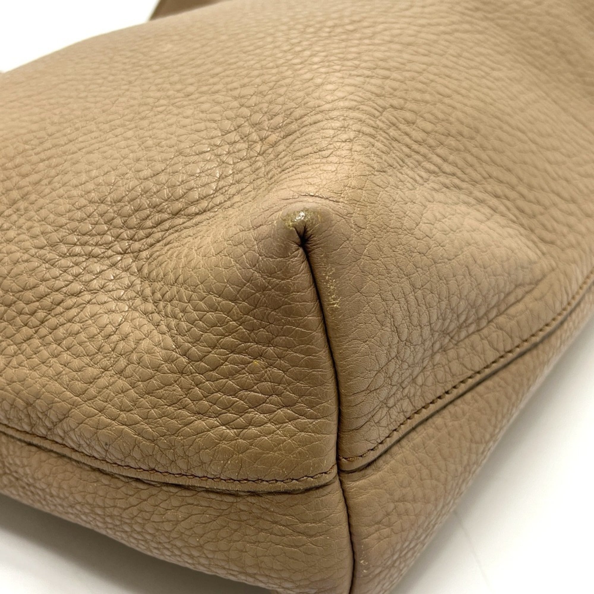 Prada Beige Nylon Leather Handbag Tote Bag (Pre-Owned)