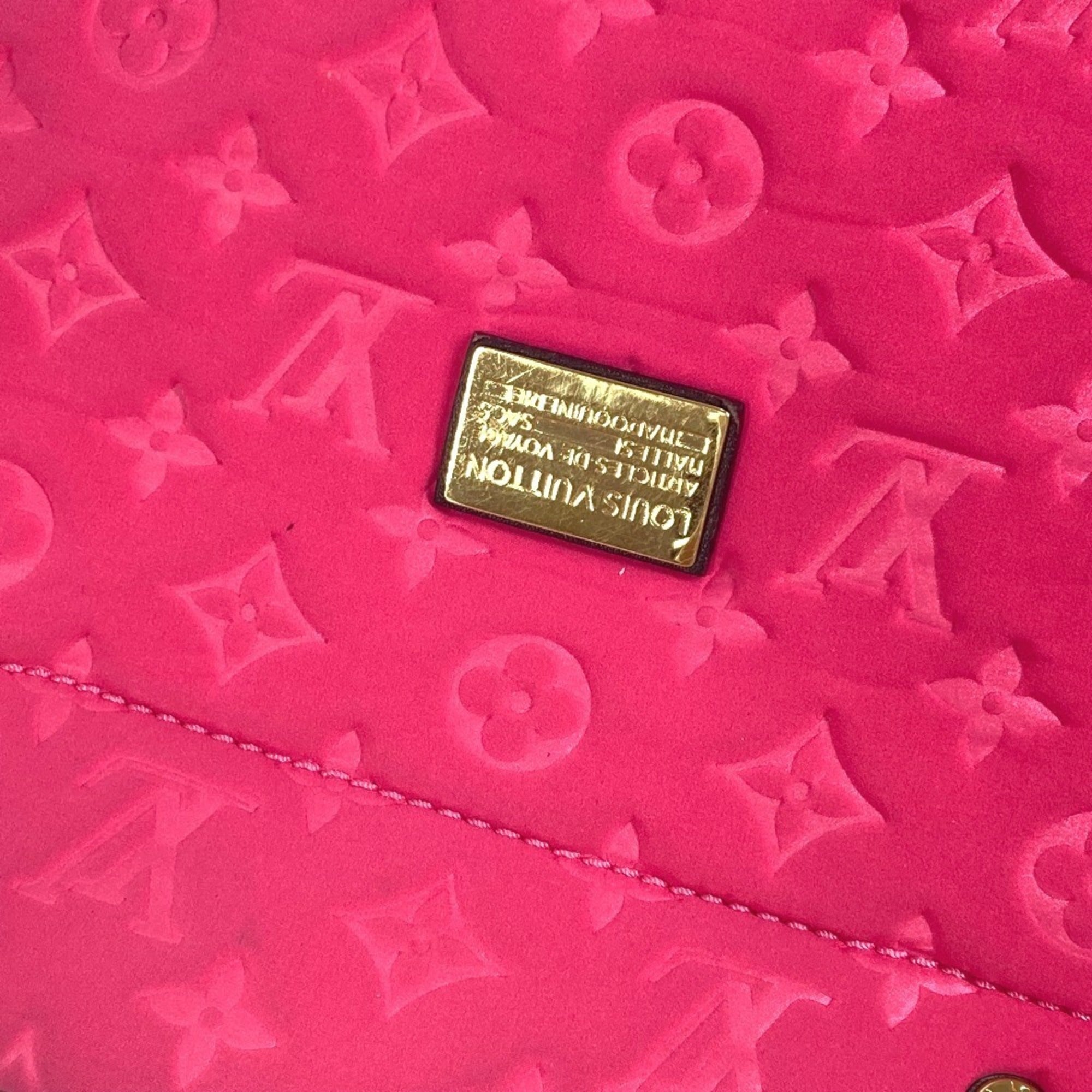 Louis Vuitton Black Pink Microfiber Shoulder Bag Tote Bag (Pre-Owned)