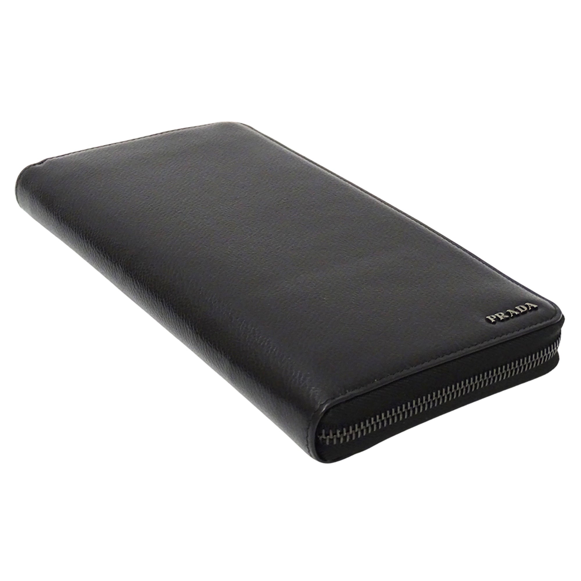 Prada Black Leather Long Bill Wallet (Bi-Fold) (Pre-Owned)